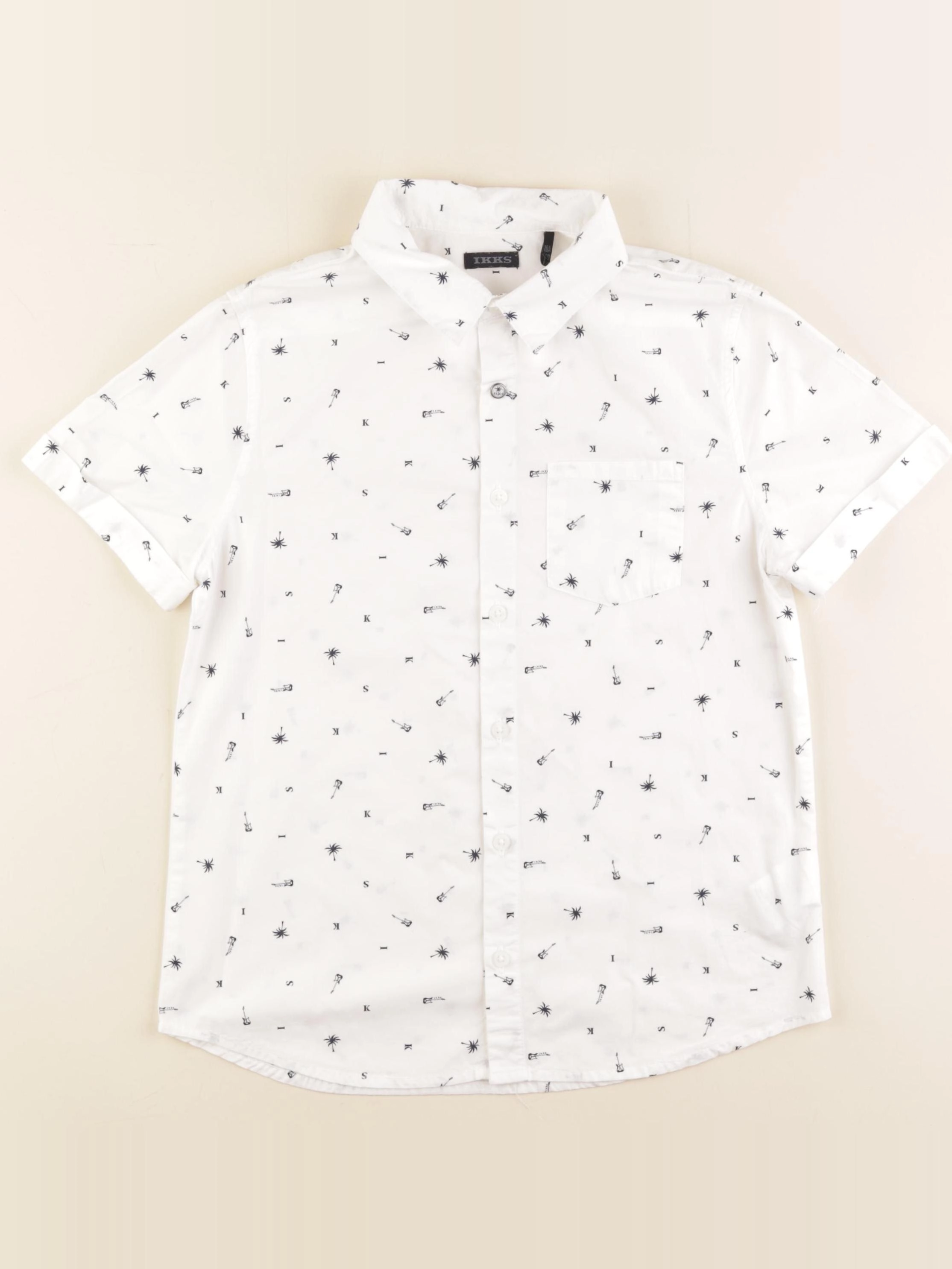 IKKS - chemise bleu, blanc - 10 ans