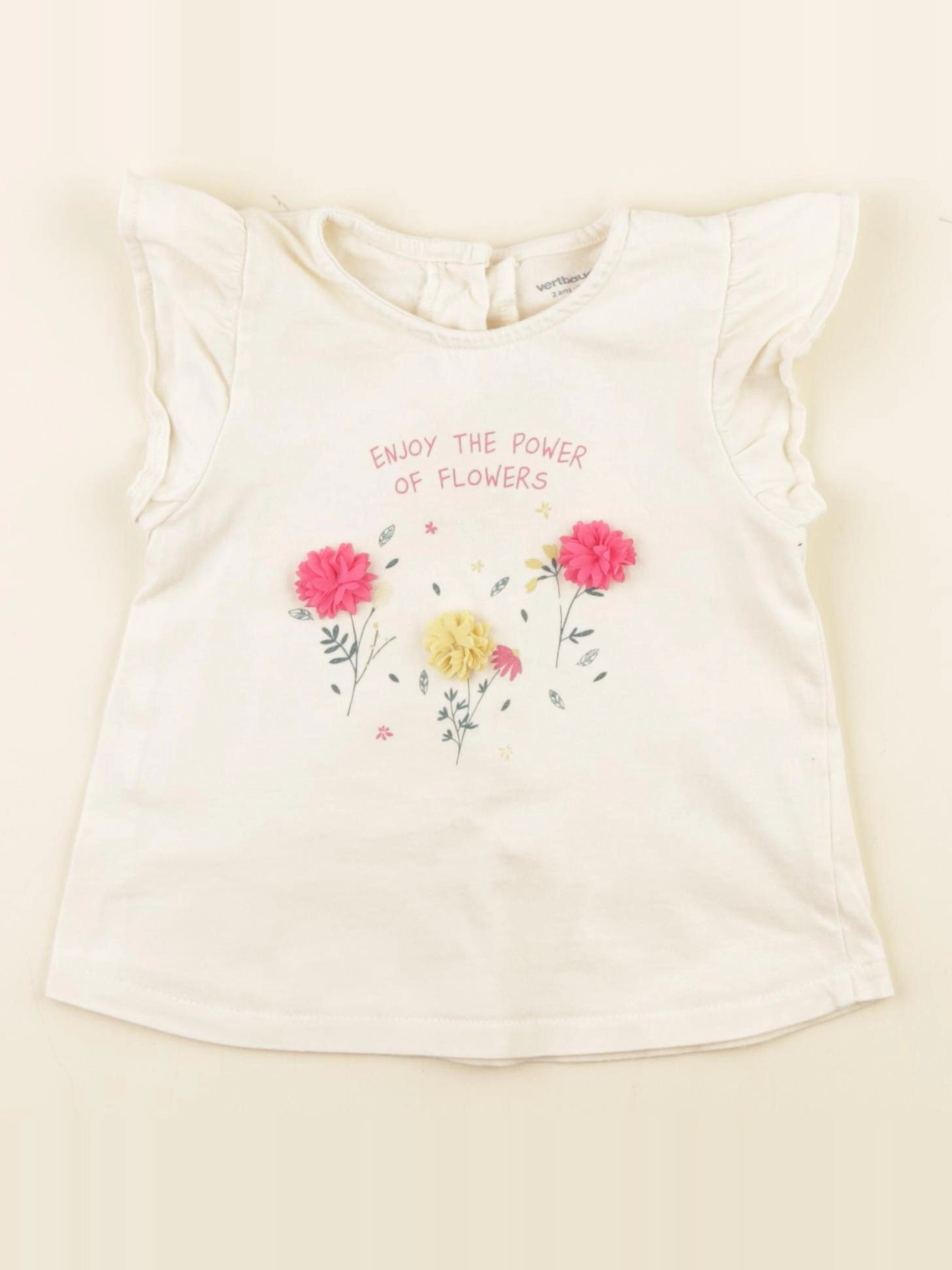 Vertbaudet - tee-shirt beige - 2 ans