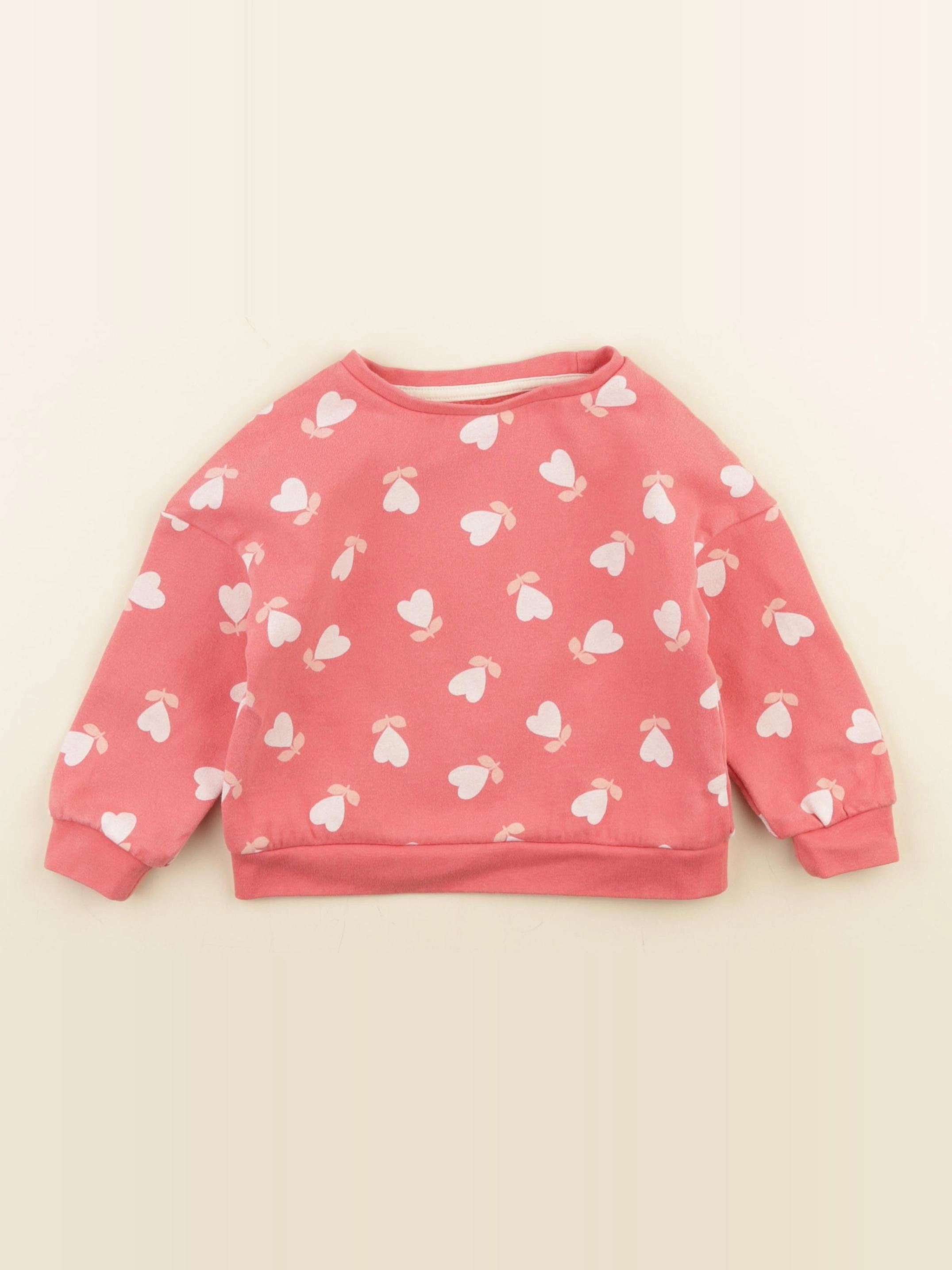 Vertbaudet - sweat rose - 2 ans