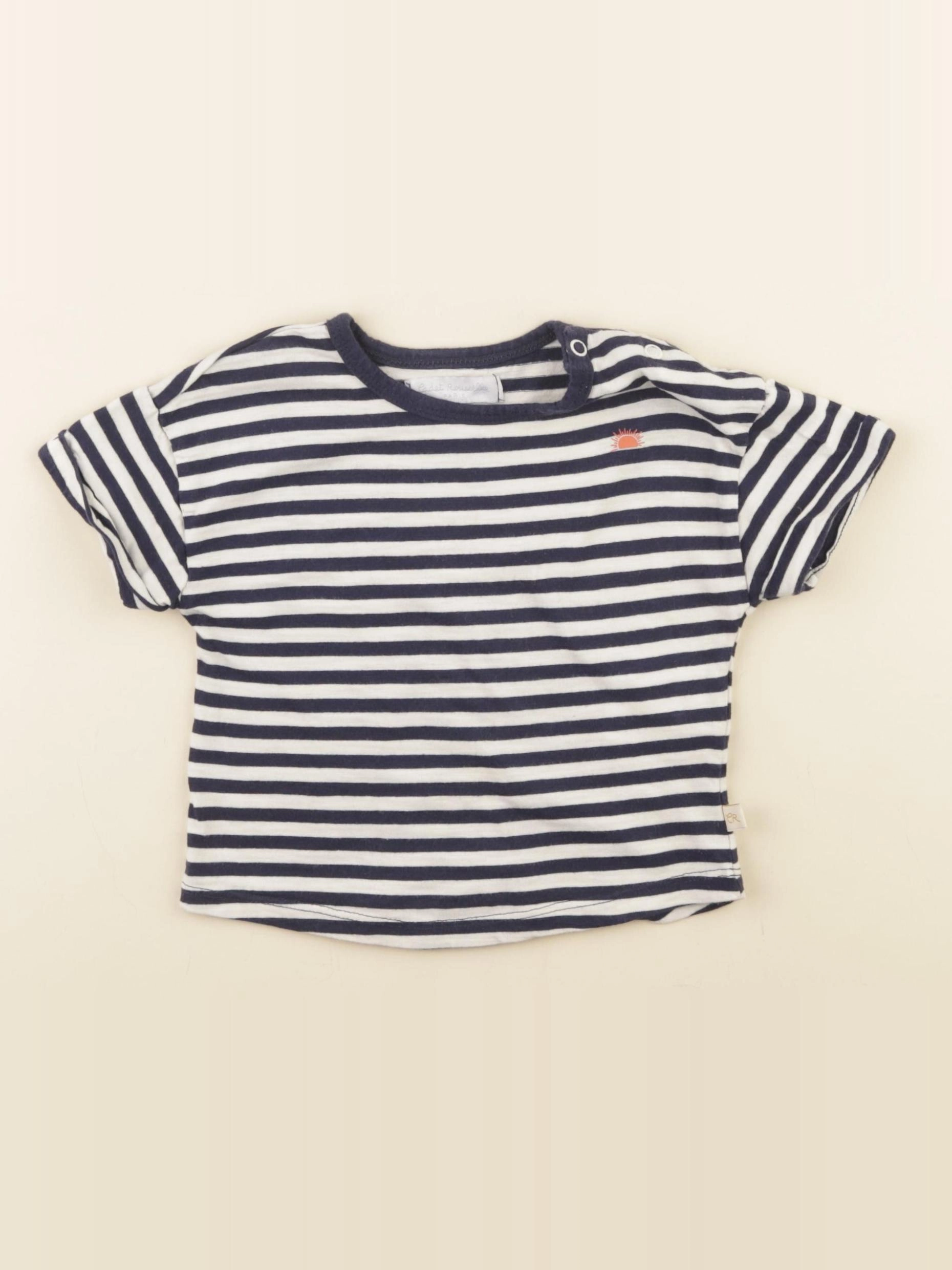 Cadet Rousselle - tee-shirt bleu, blanc - 12 mois