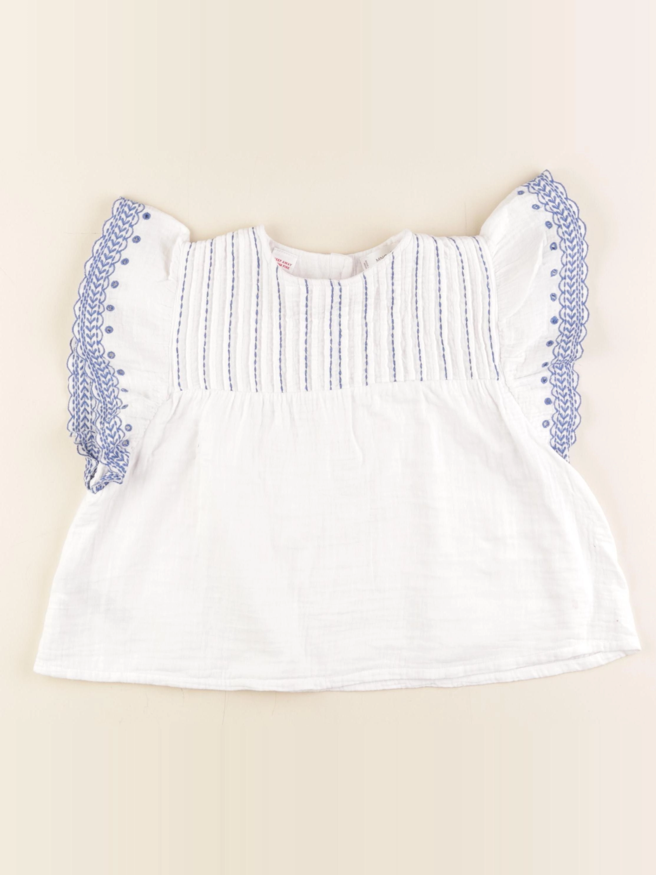 Mango - blouse blanc, bleu - 4/5 ans