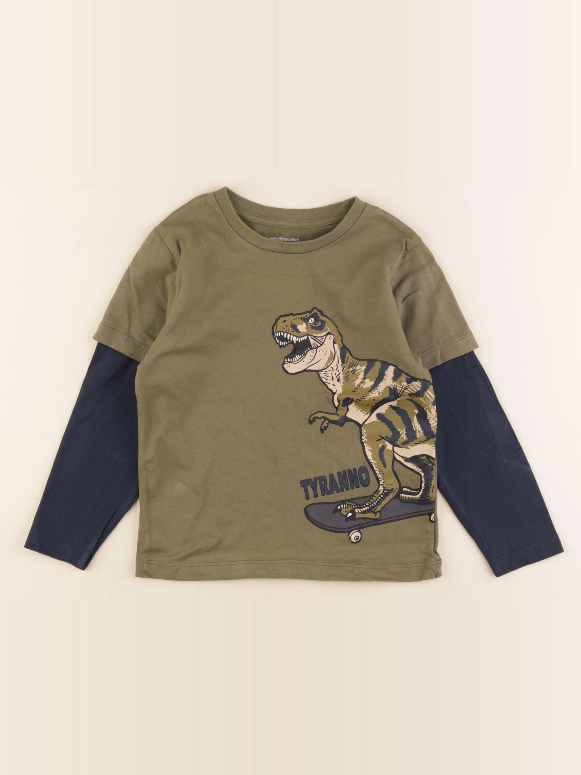 Vertbaudet - tee-shirt bleu, vert - 5 ans
