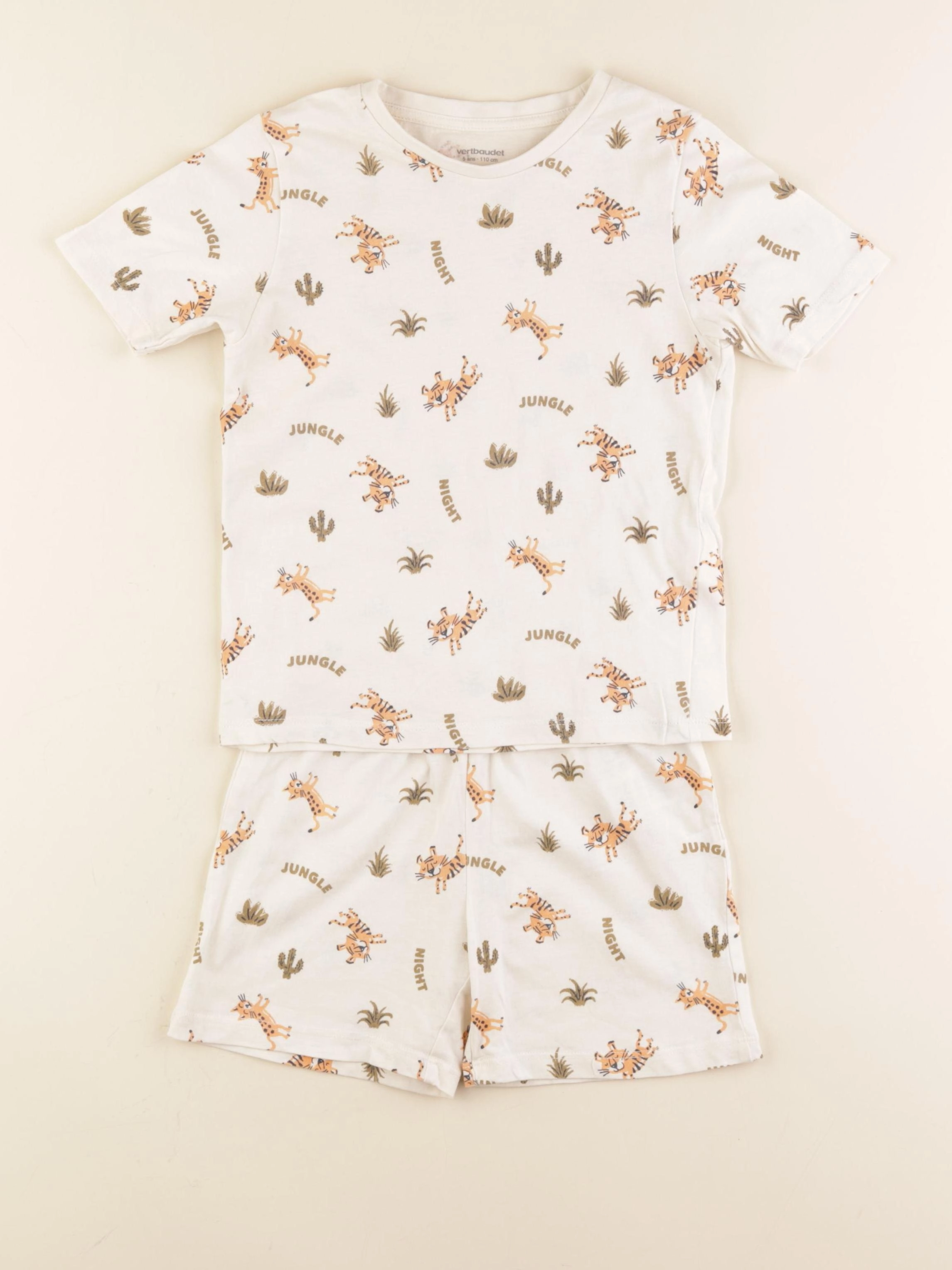 Vertbaudet - pyjama coton beige - 5 ans