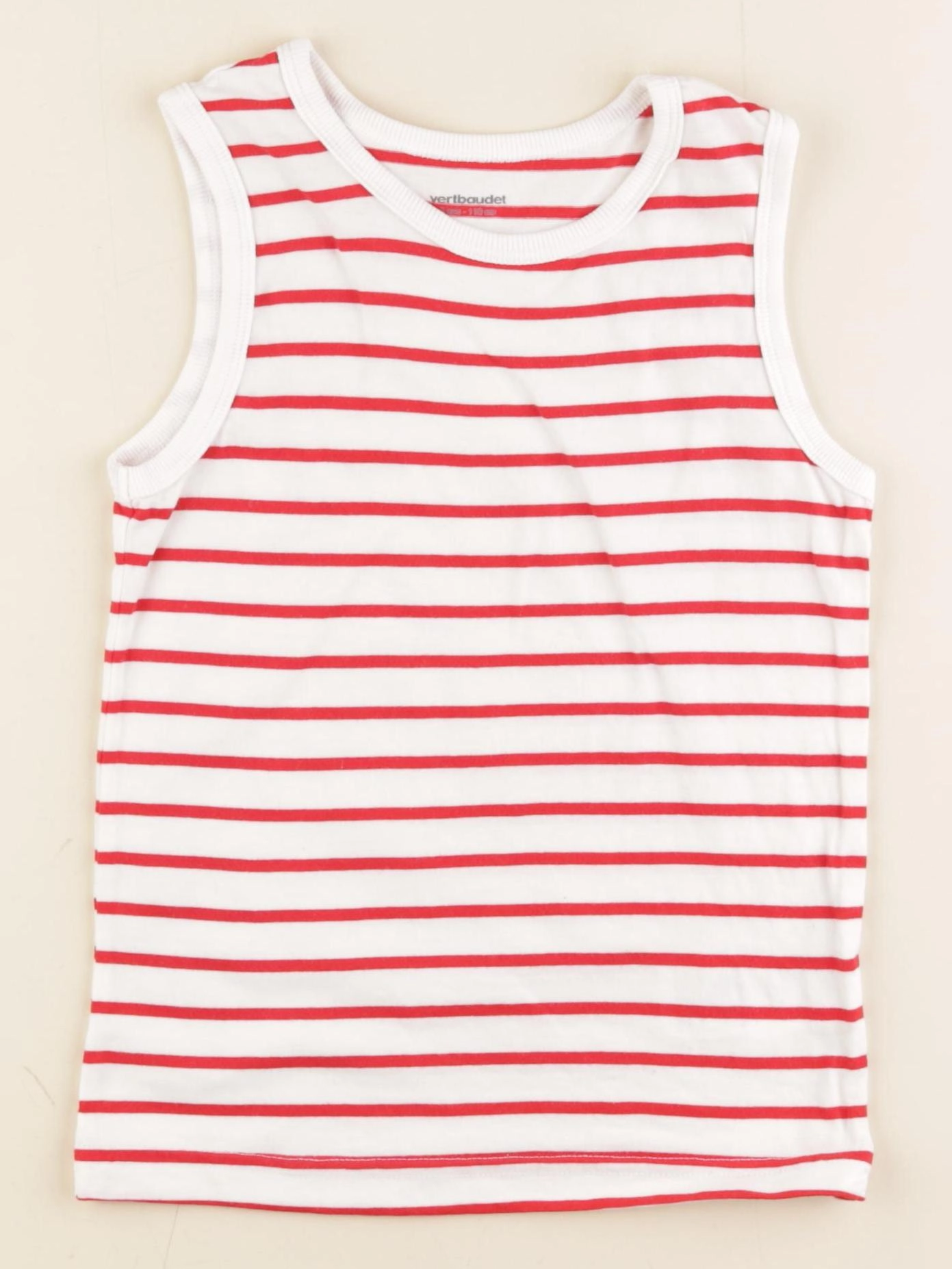 Vertbaudet - débardeur blanc, rouge - 5 ans