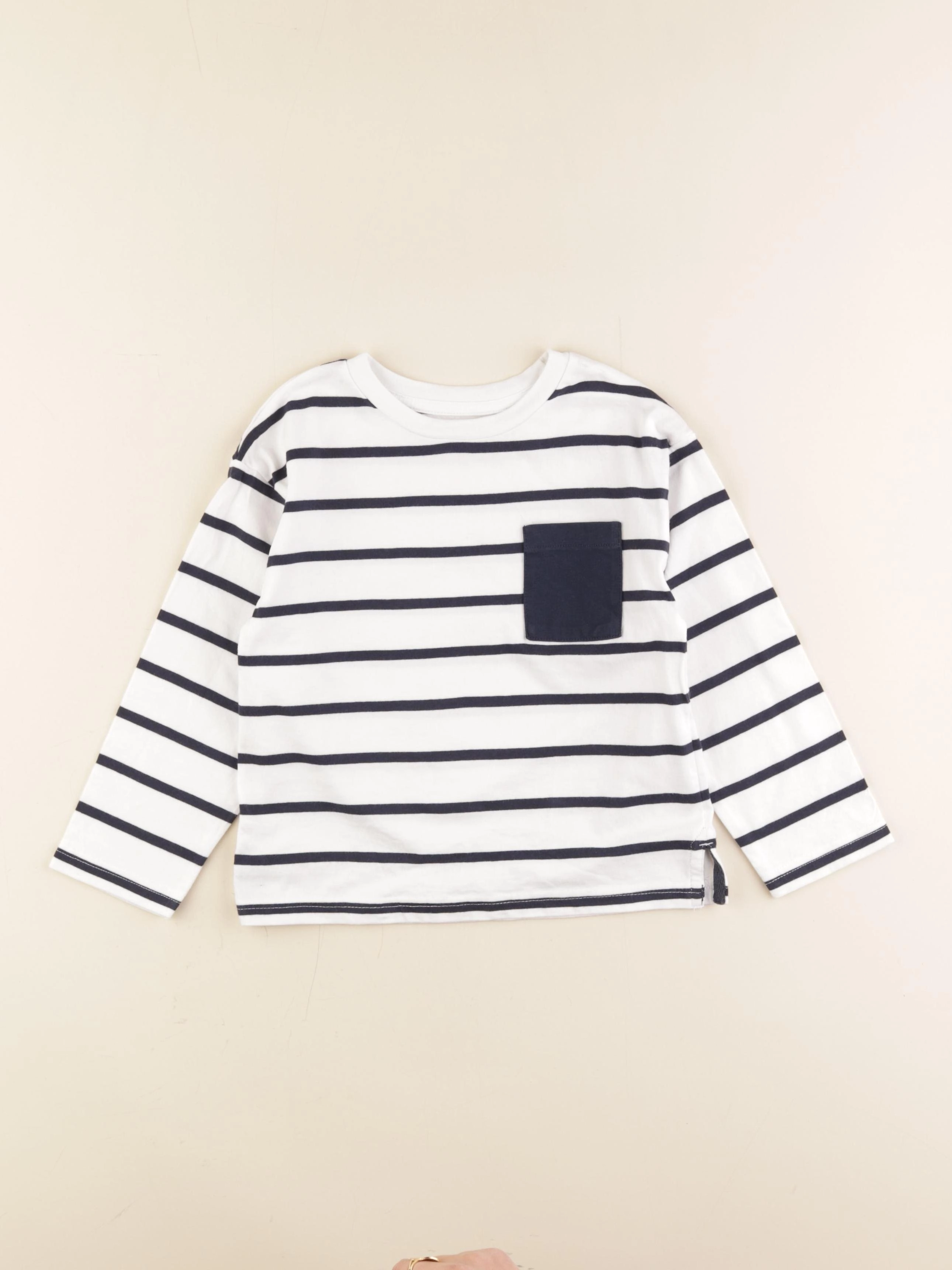 Vertbaudet - tee-shirt bleu, blanc - 5 ans
