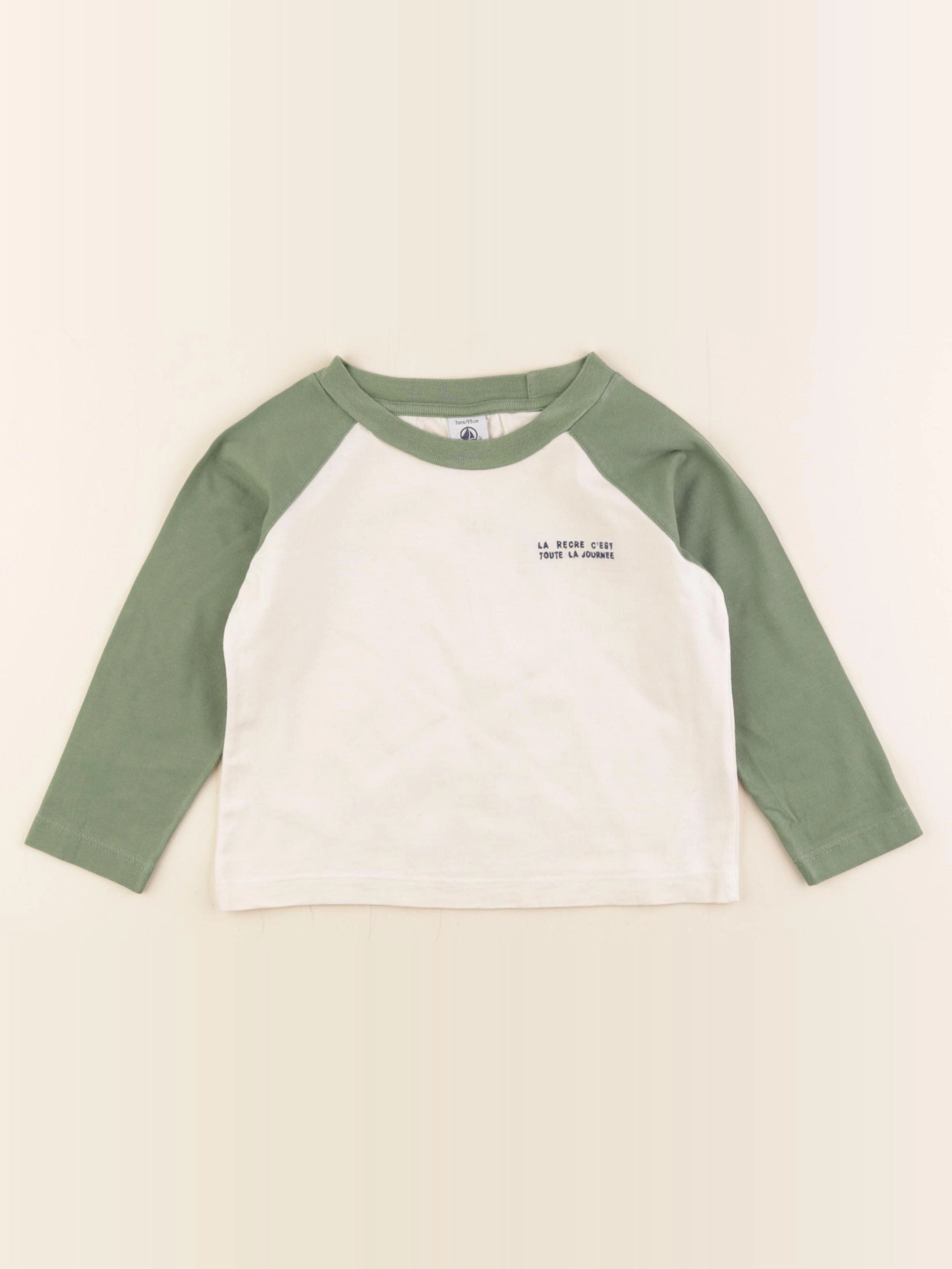 Petit Bateau - tee-shirt vert - 3 ans