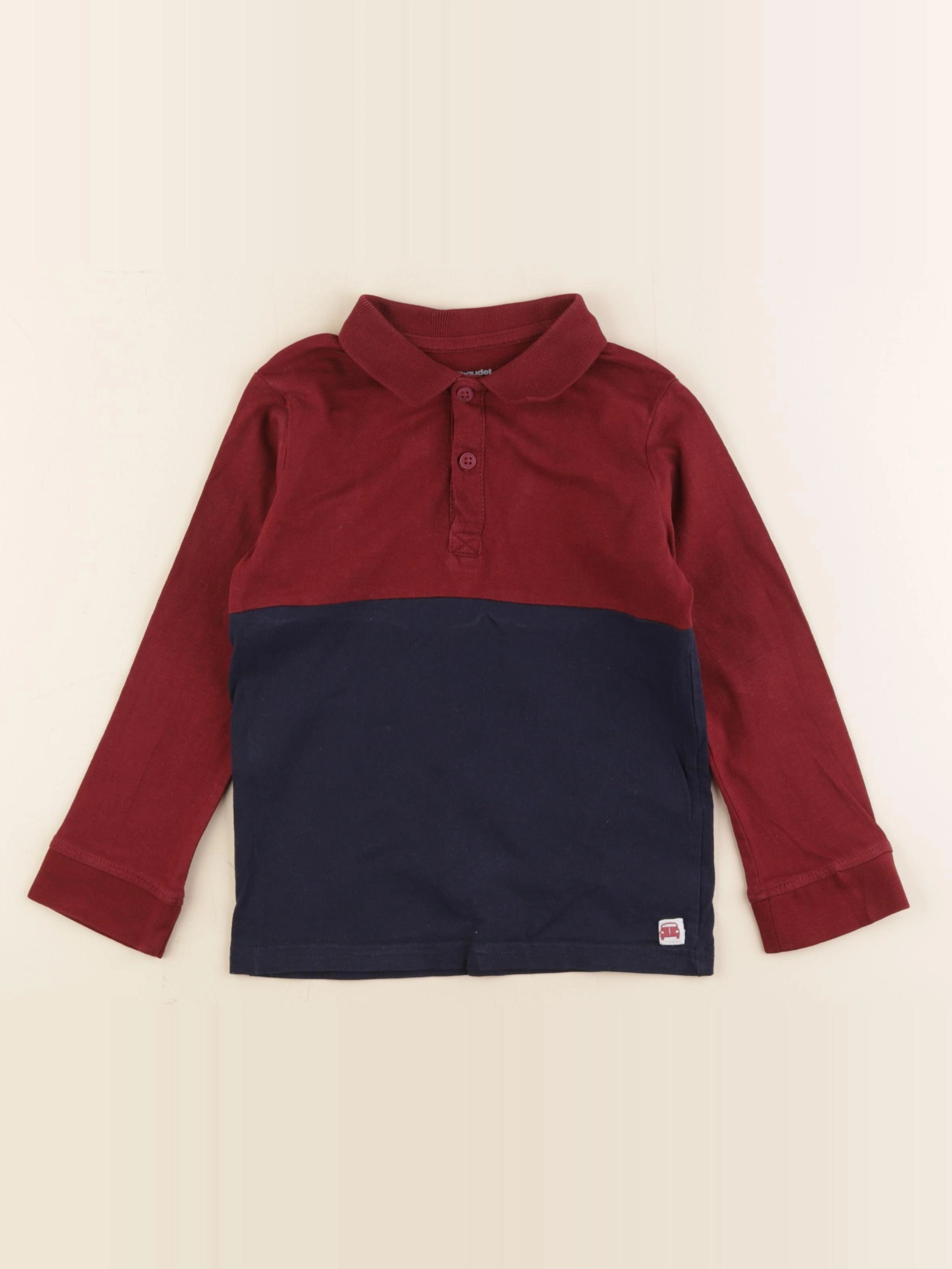 Vertbaudet - polo bleu, rouge - 5 ans