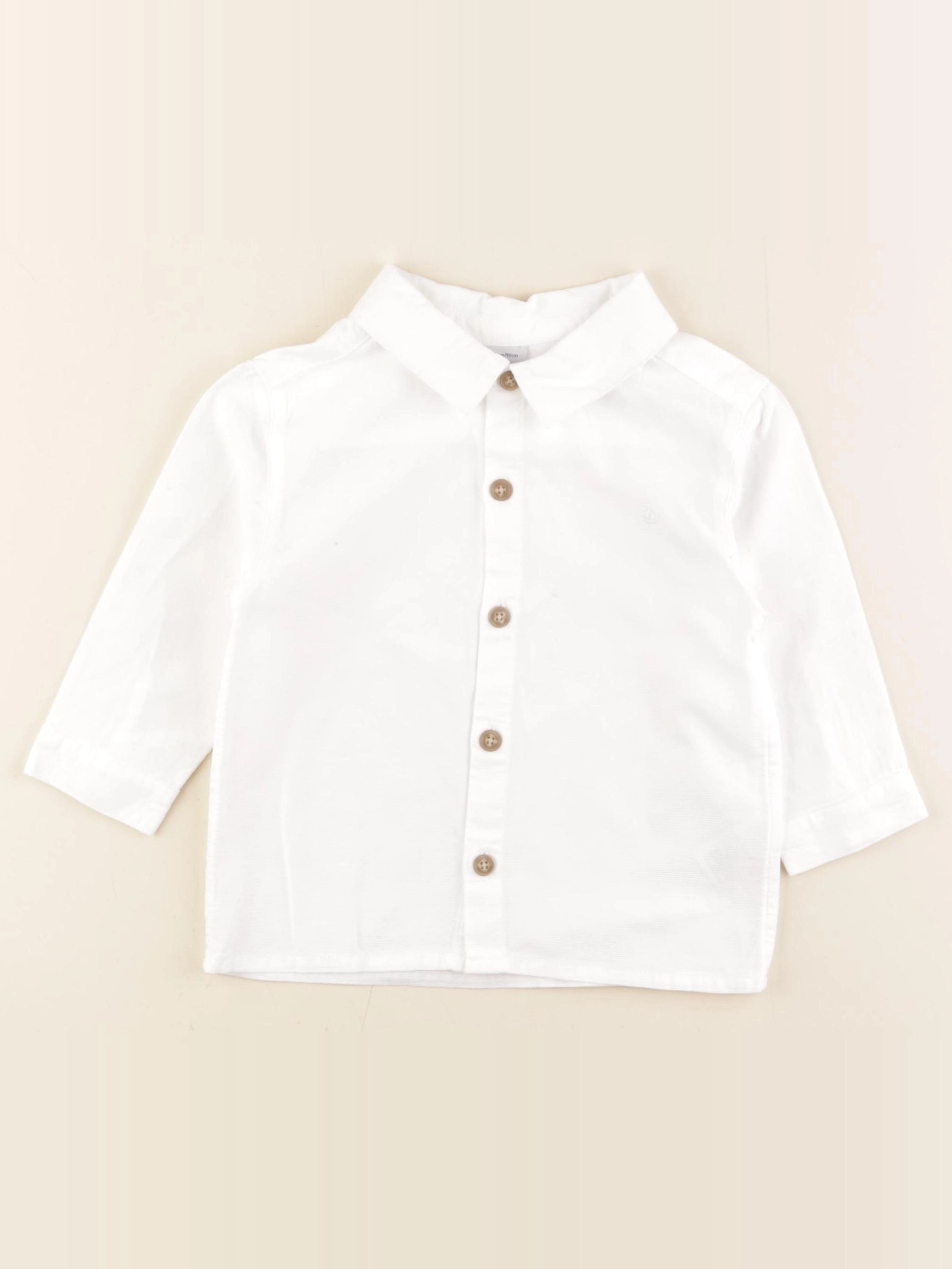 Petit Bateau - chemise blanc - 24 mois