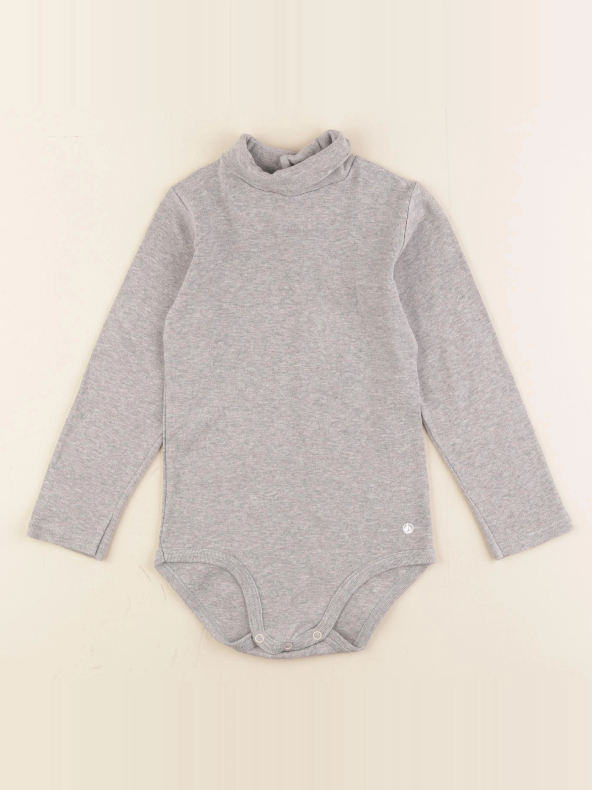 Petit Bateau - body à col gris - 36 mois