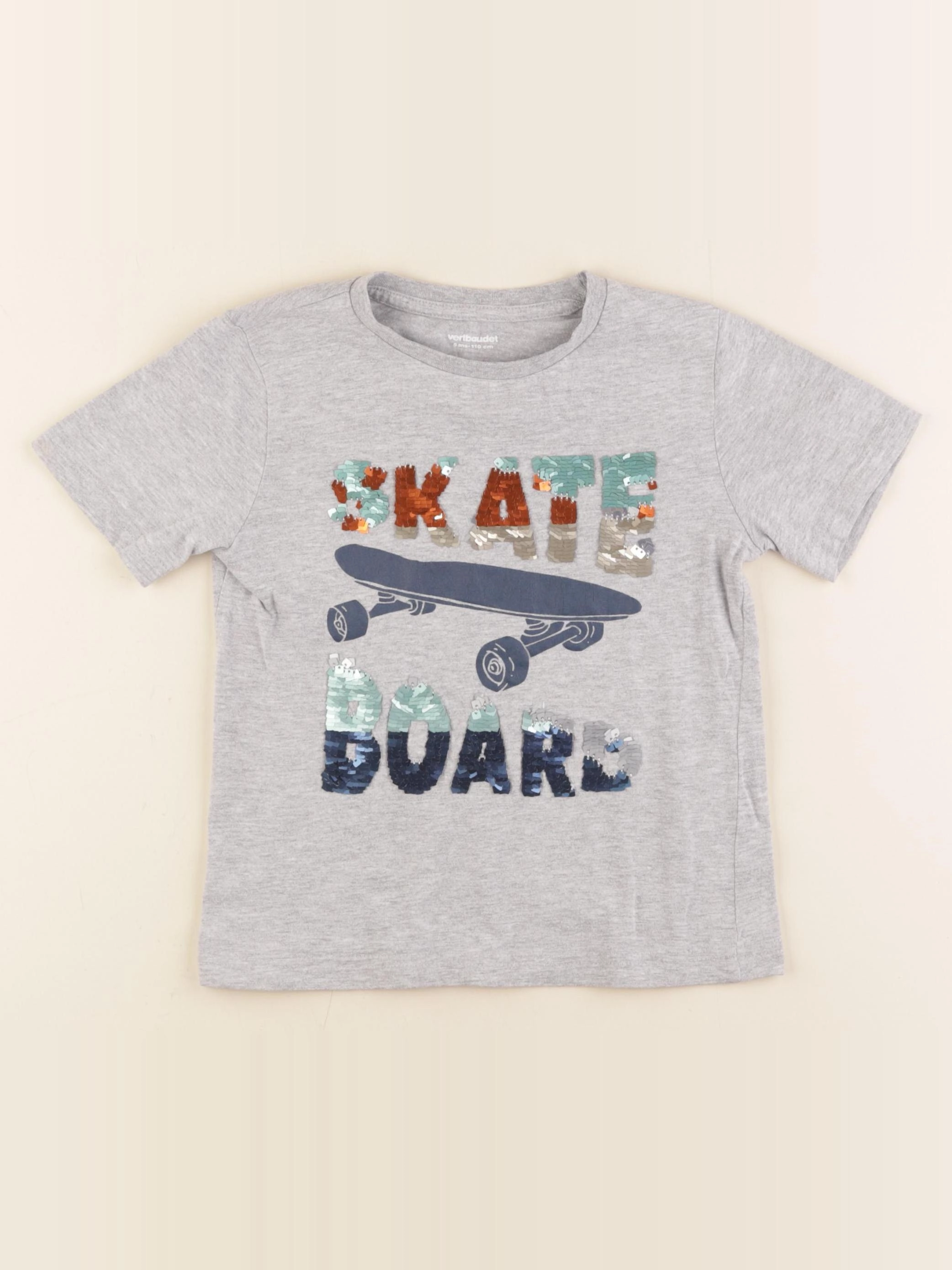 Vertbaudet - tee-shirt gris - 5 ans