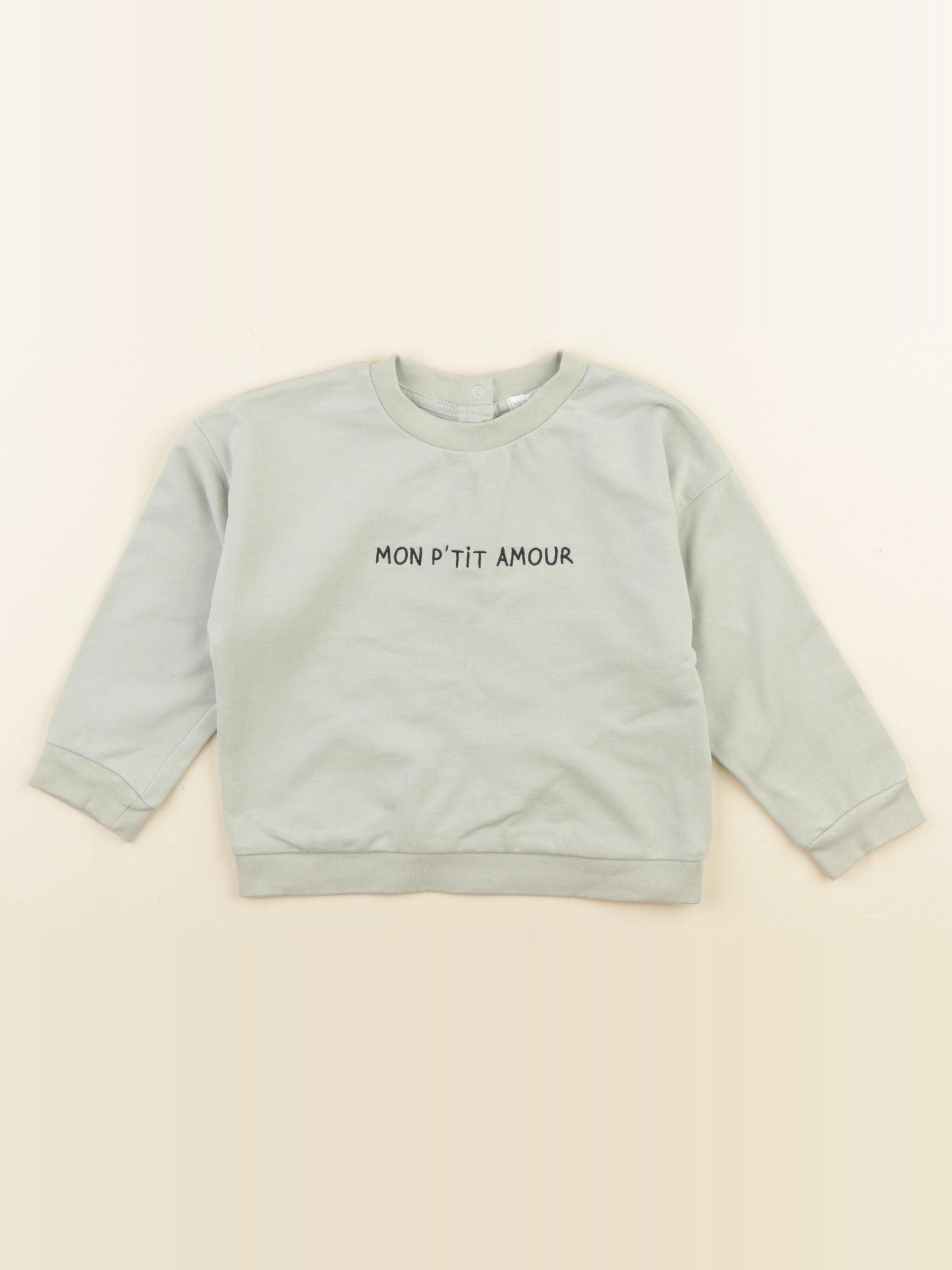 Vertbaudet - sweat vert - 36 mois