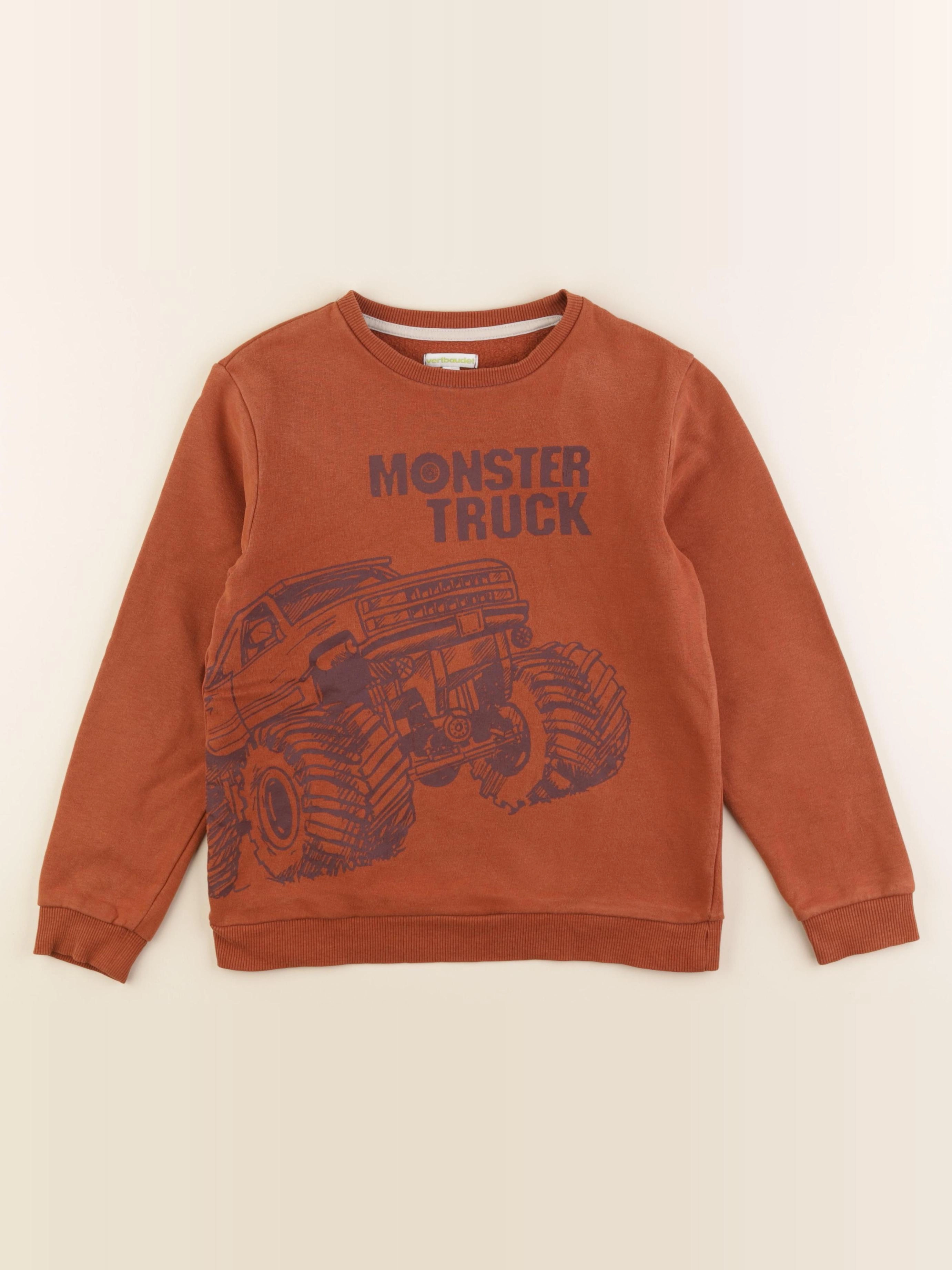 Vertbaudet - sweat marron - 10 ans