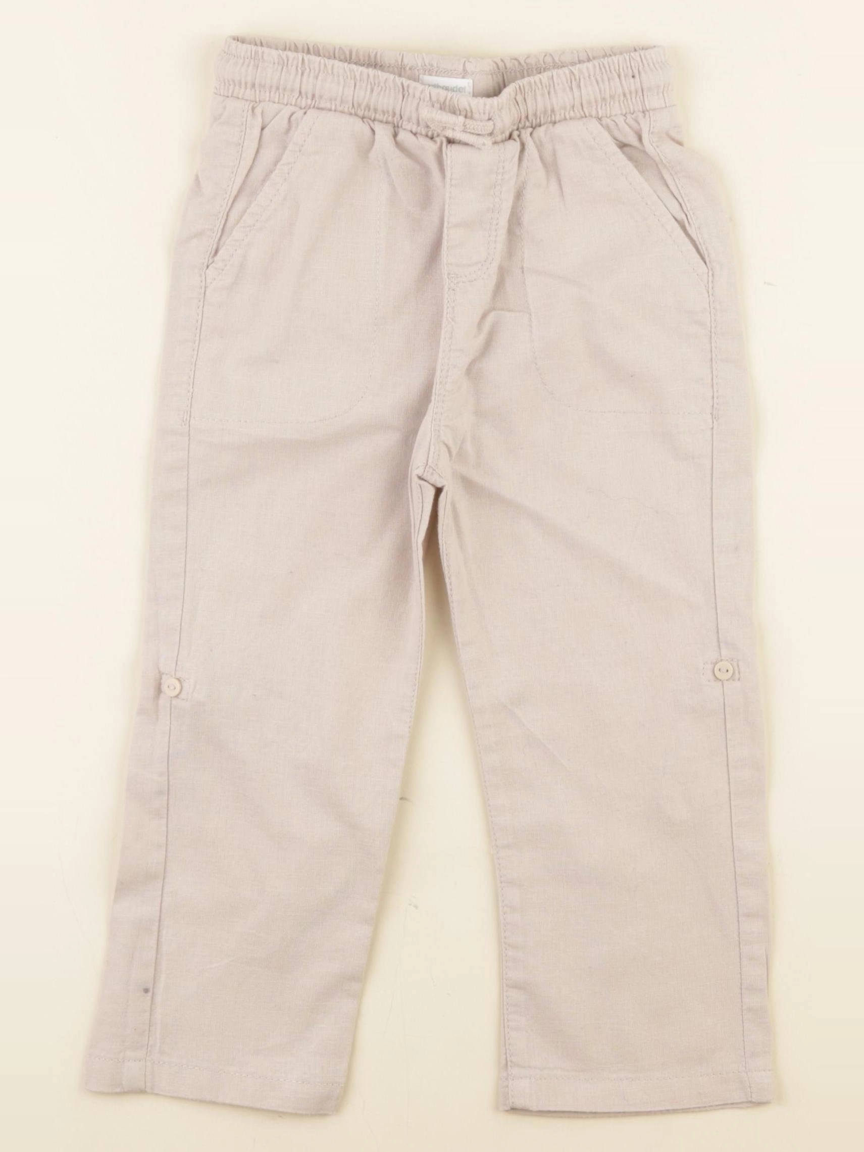 Vertbaudet - pantalon beige - 36 mois