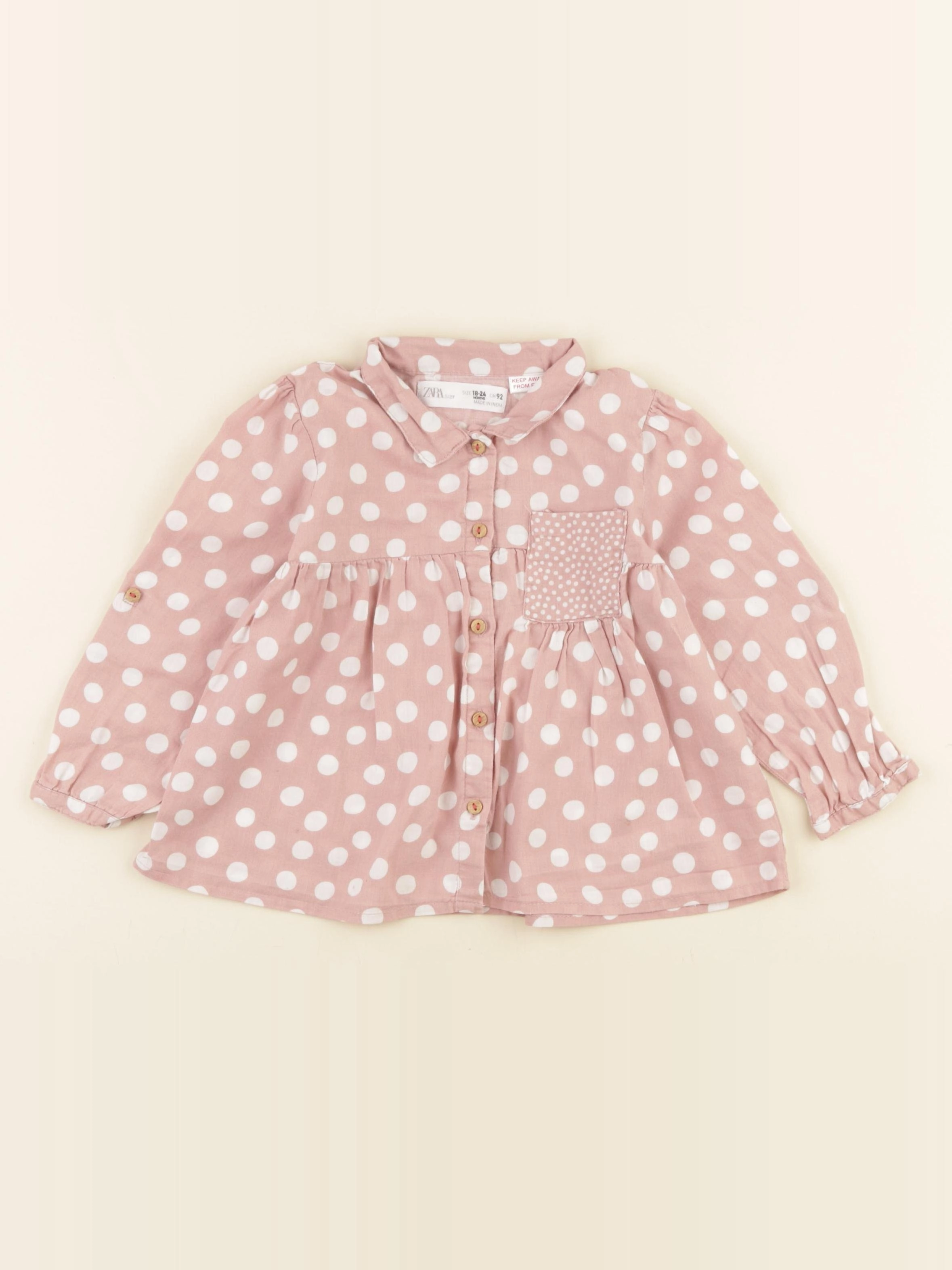 Zara - blouse rose - 18/24 mois