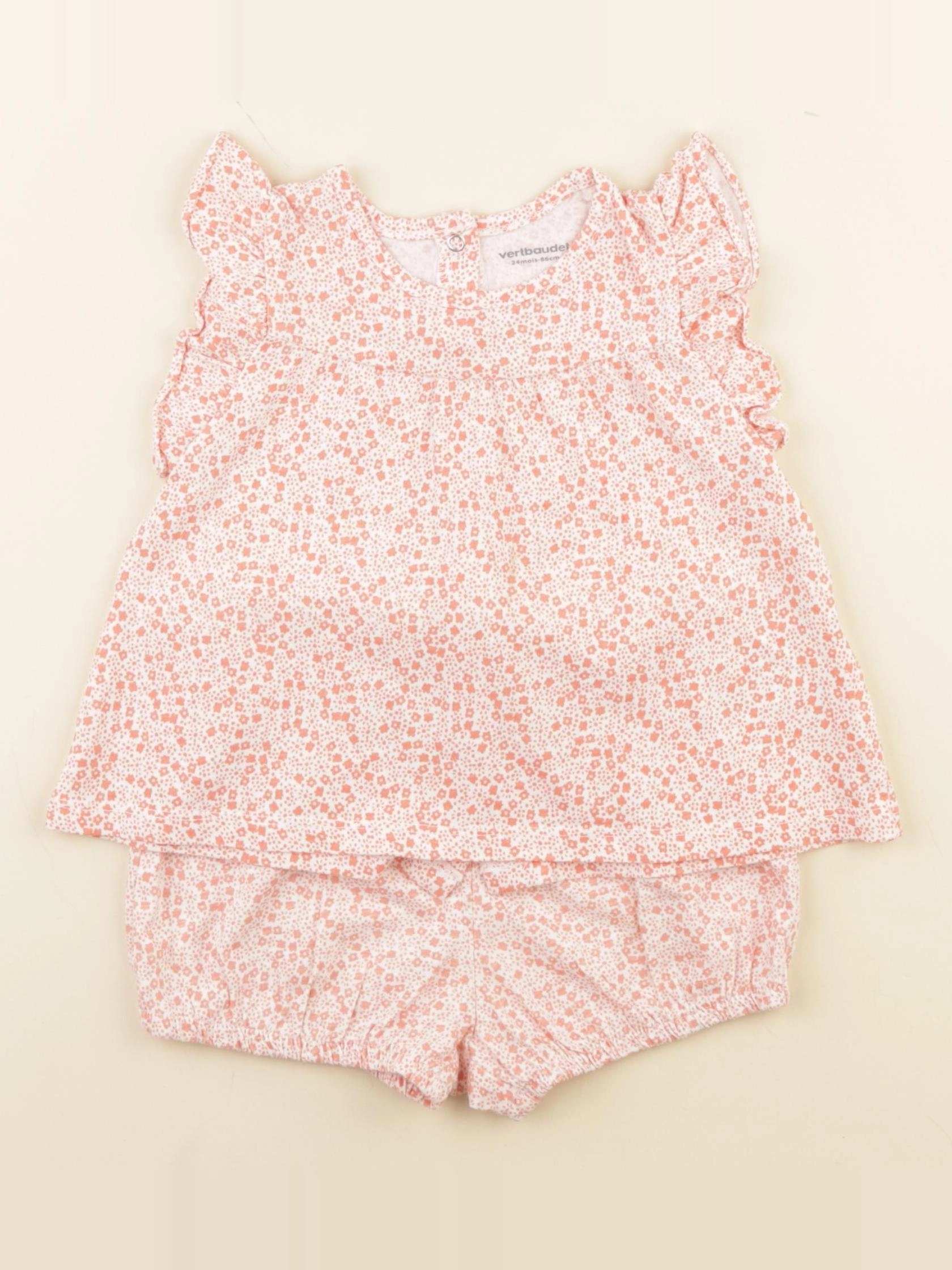 Vertbaudet - ensemble rose - 24 mois