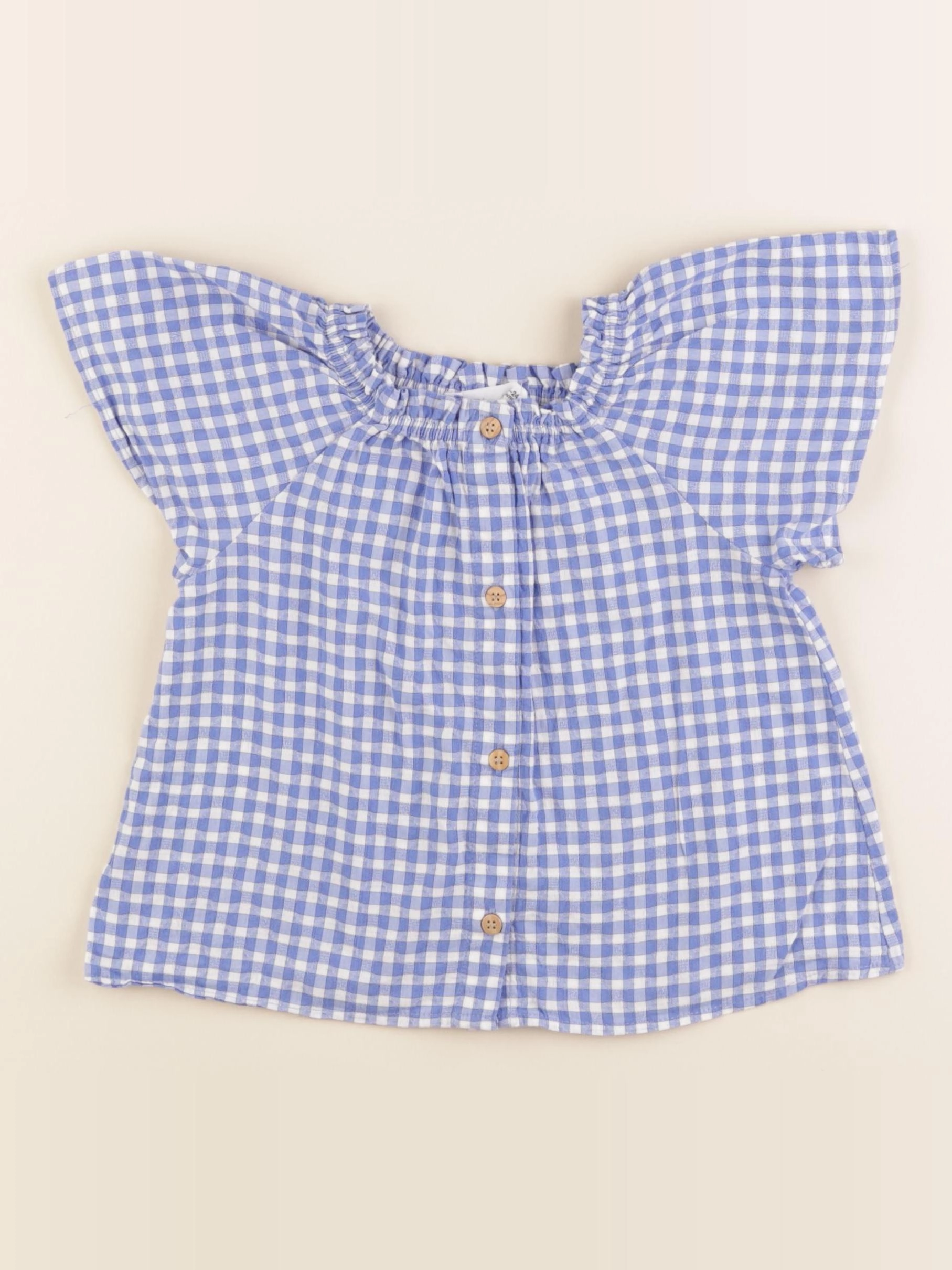 Zara - blouse blanc, bleu - 18/24 mois