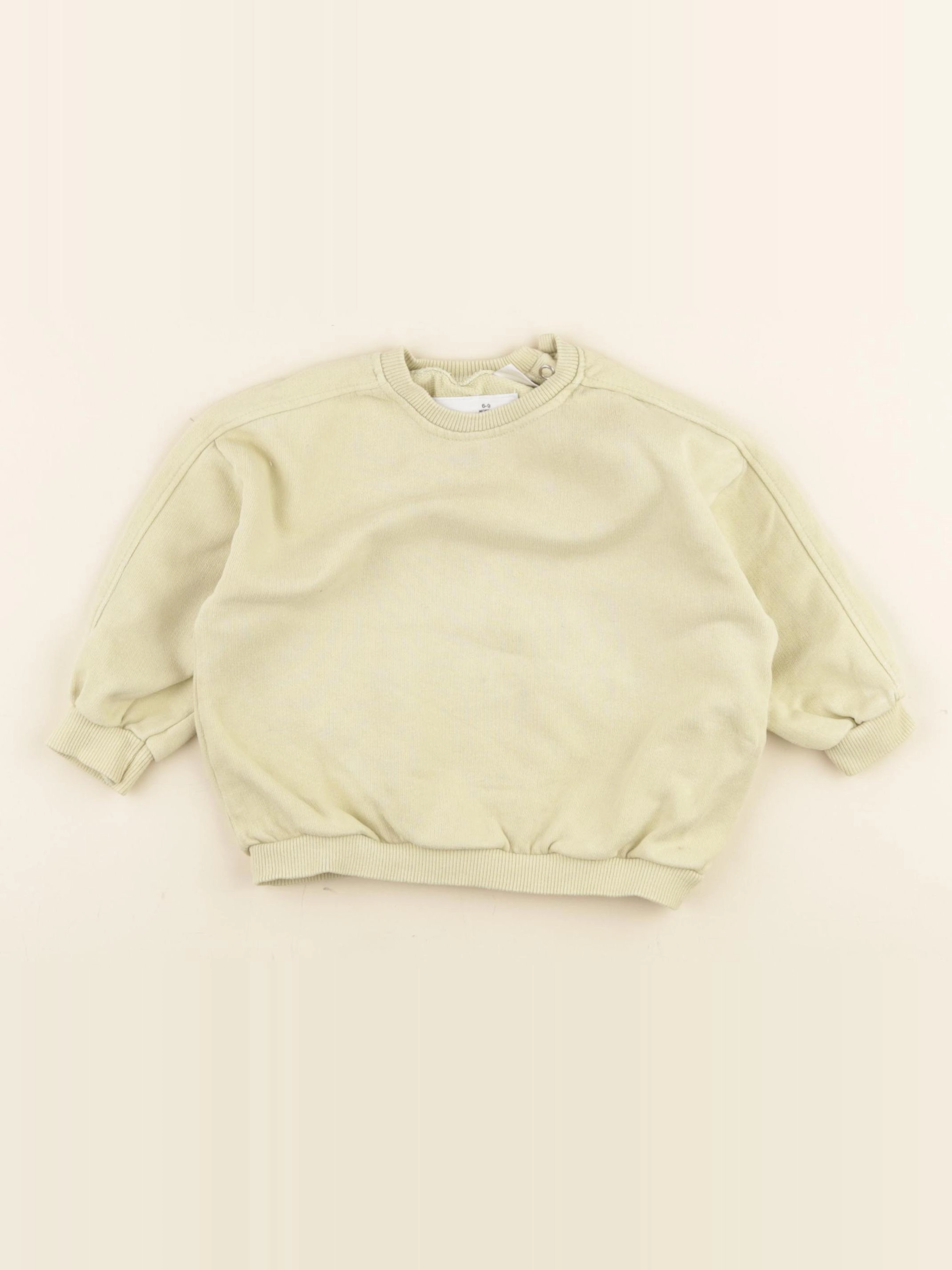 Zara - sweat jaune - 6/9 mois