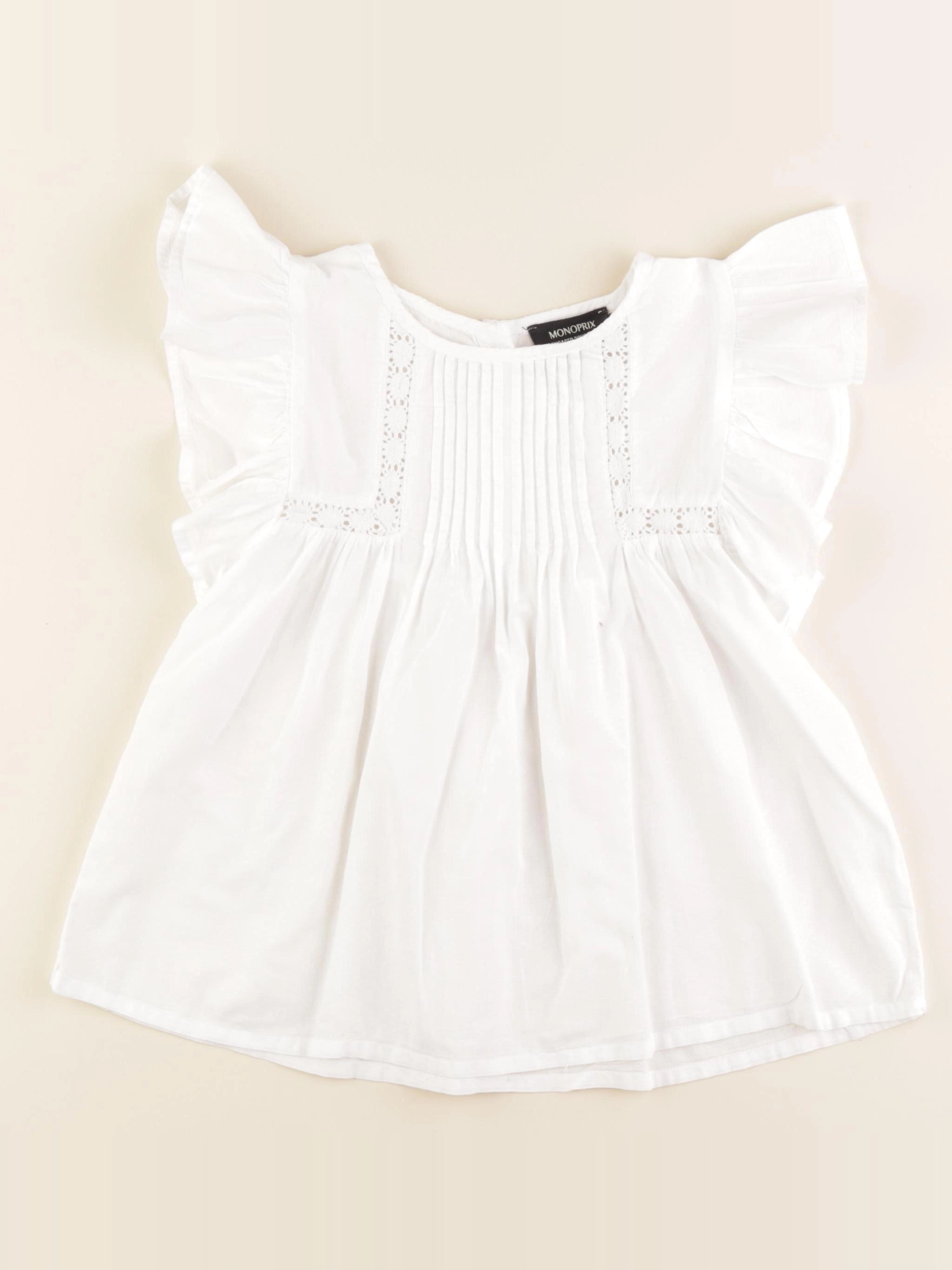 Monoprix - blouse blanc - 8 ans