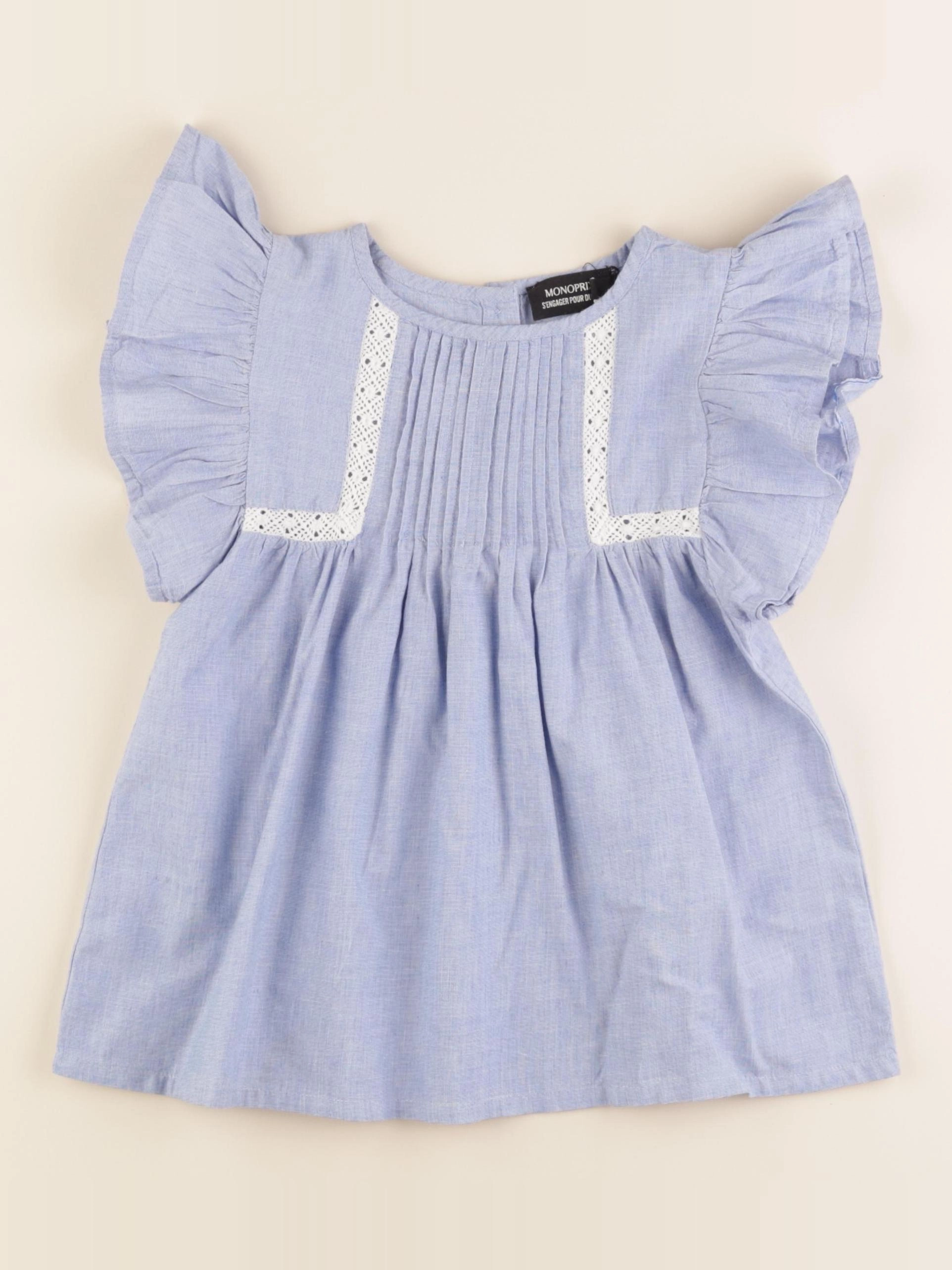 Monoprix - blouse bleu - 8 ans