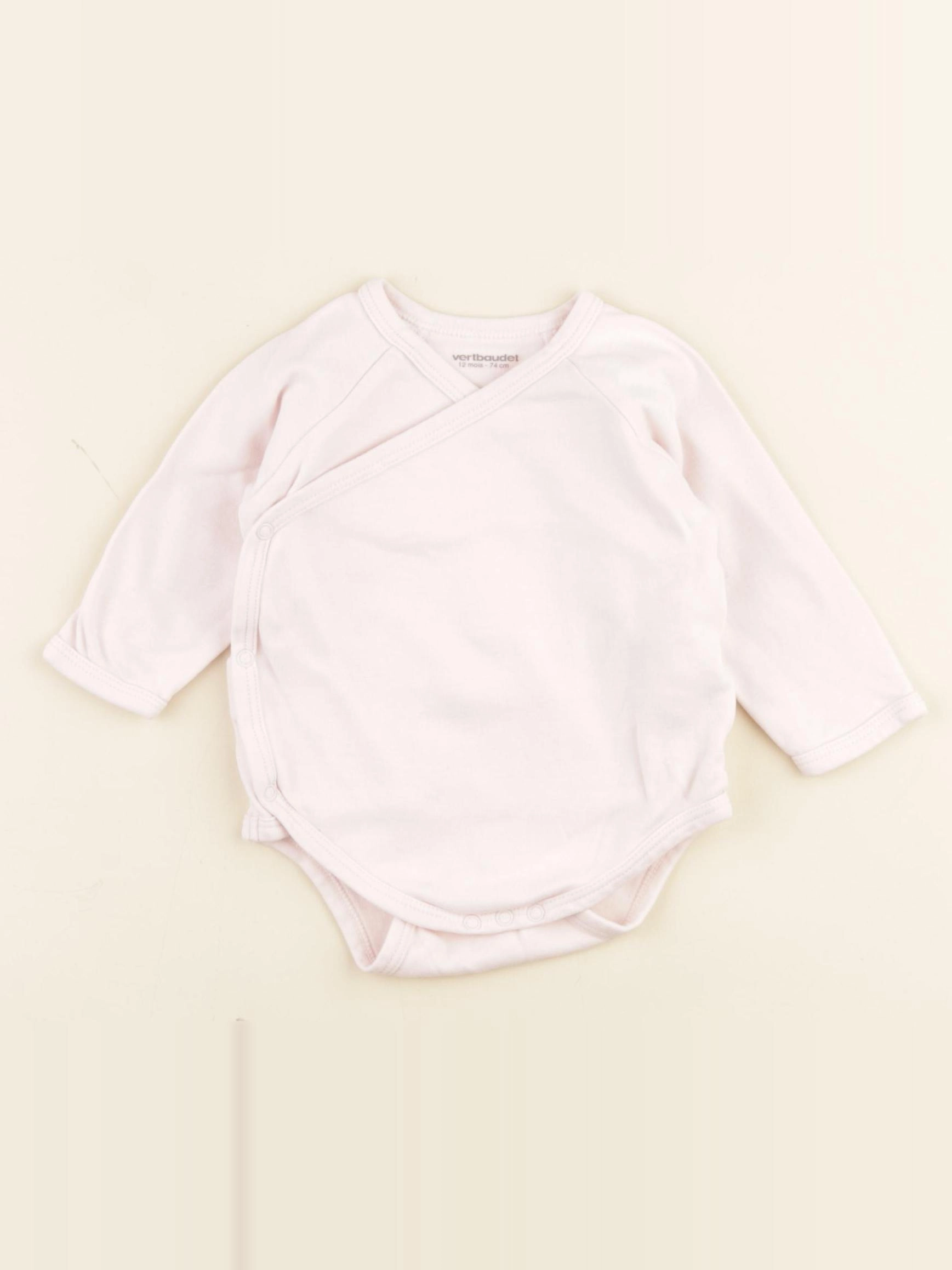 Vertbaudet - body rose - 12 mois