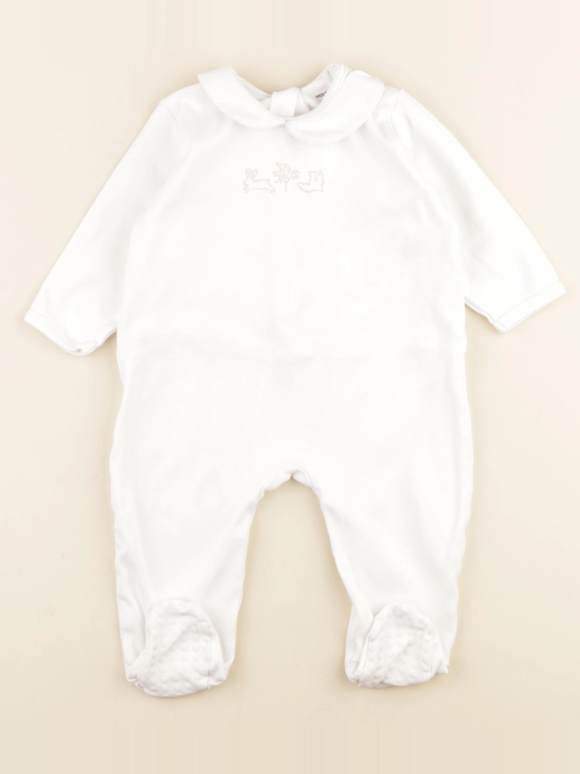 Vertbaudet - pyjama coton blanc - 12 mois