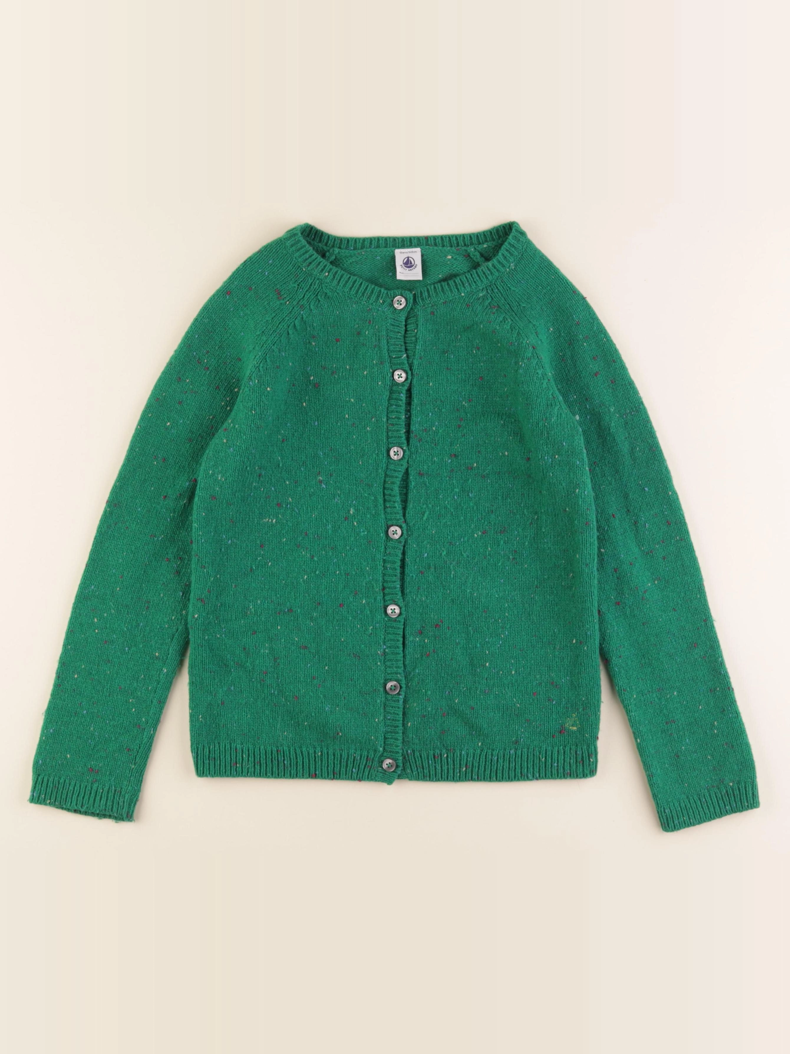 Petit Bateau - gilet vert - 10 ans