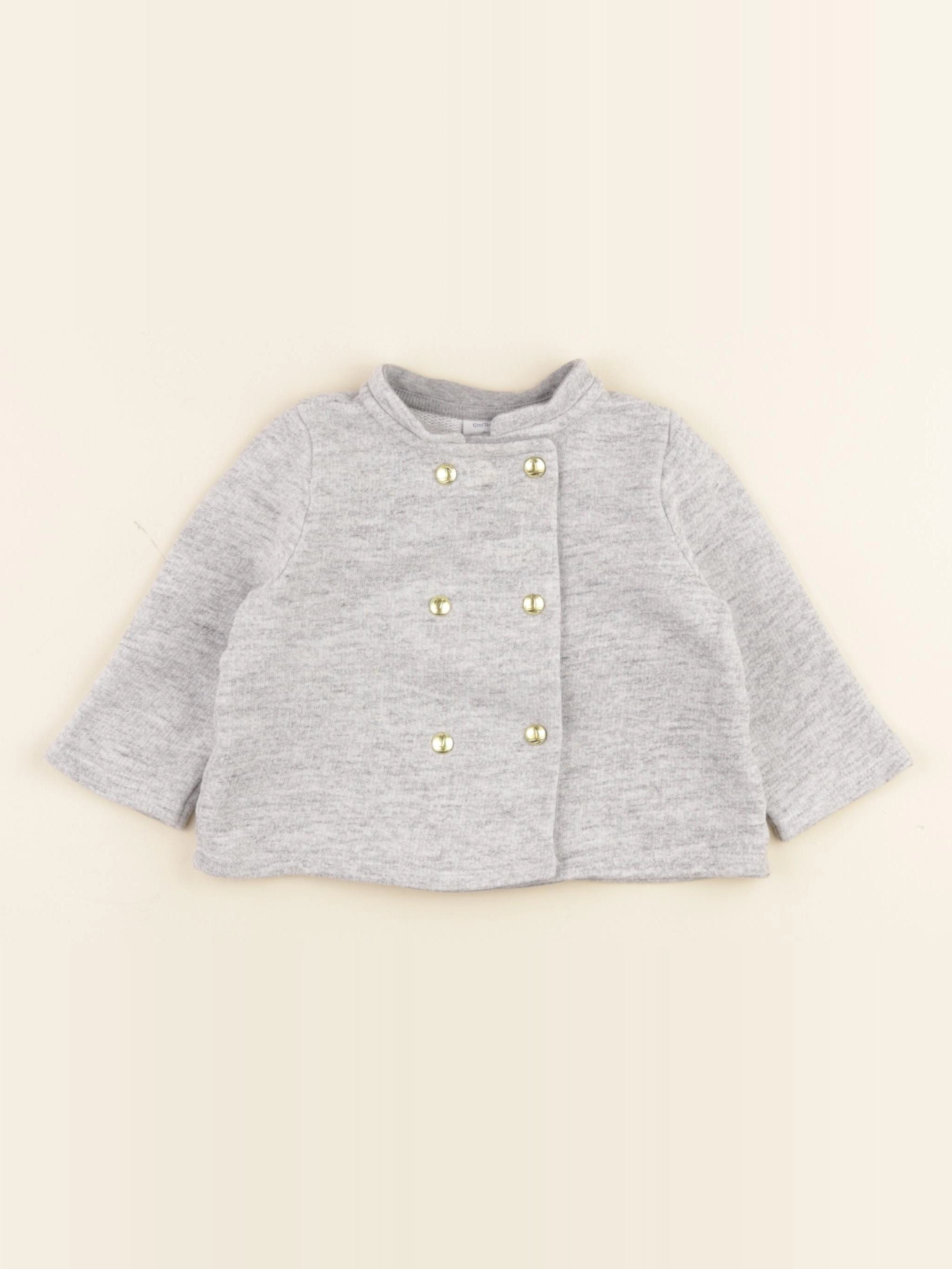 Petit Bateau - gilet gris - 12 mois