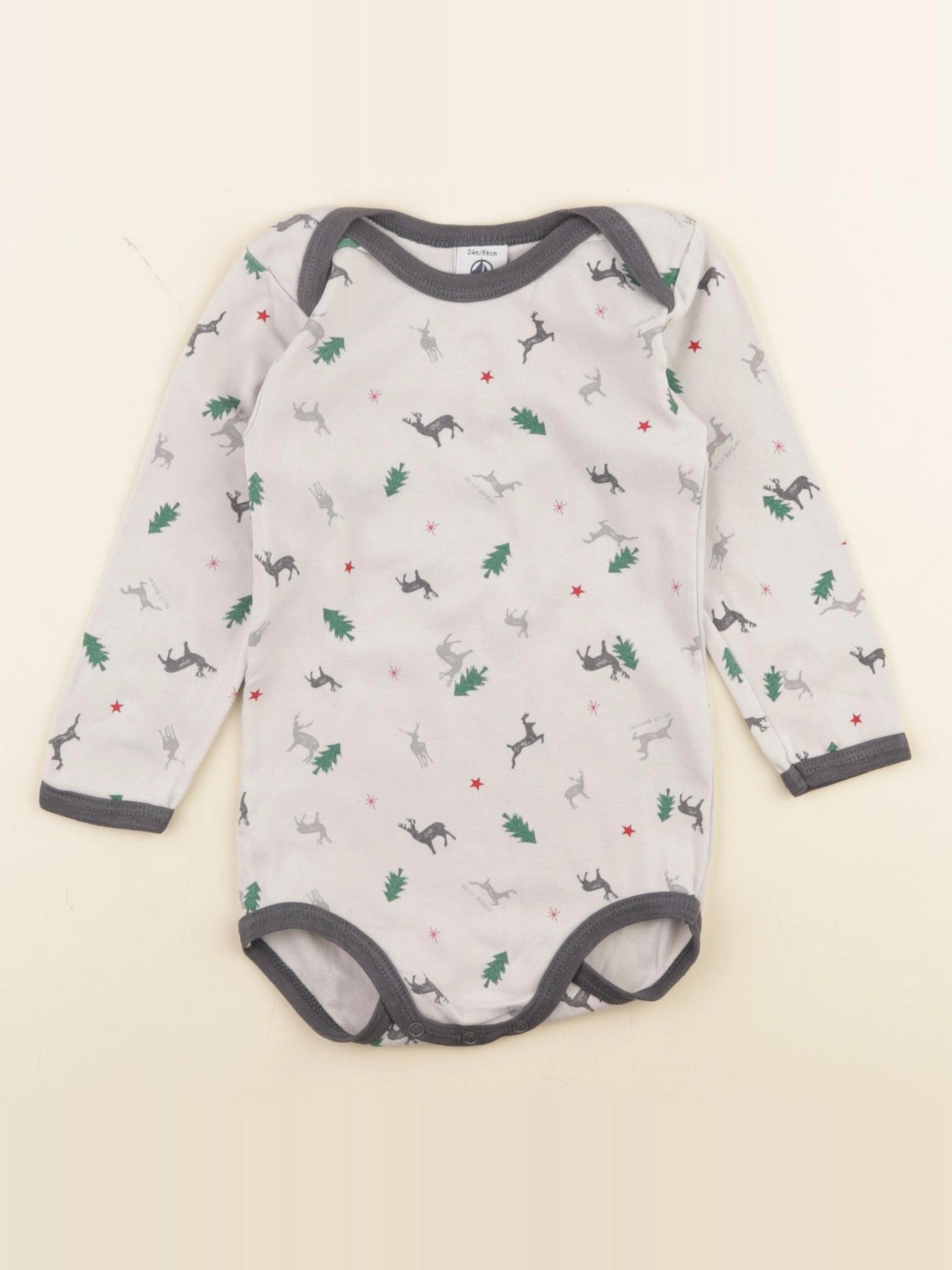 Petit Bateau - body gris - 24 mois
