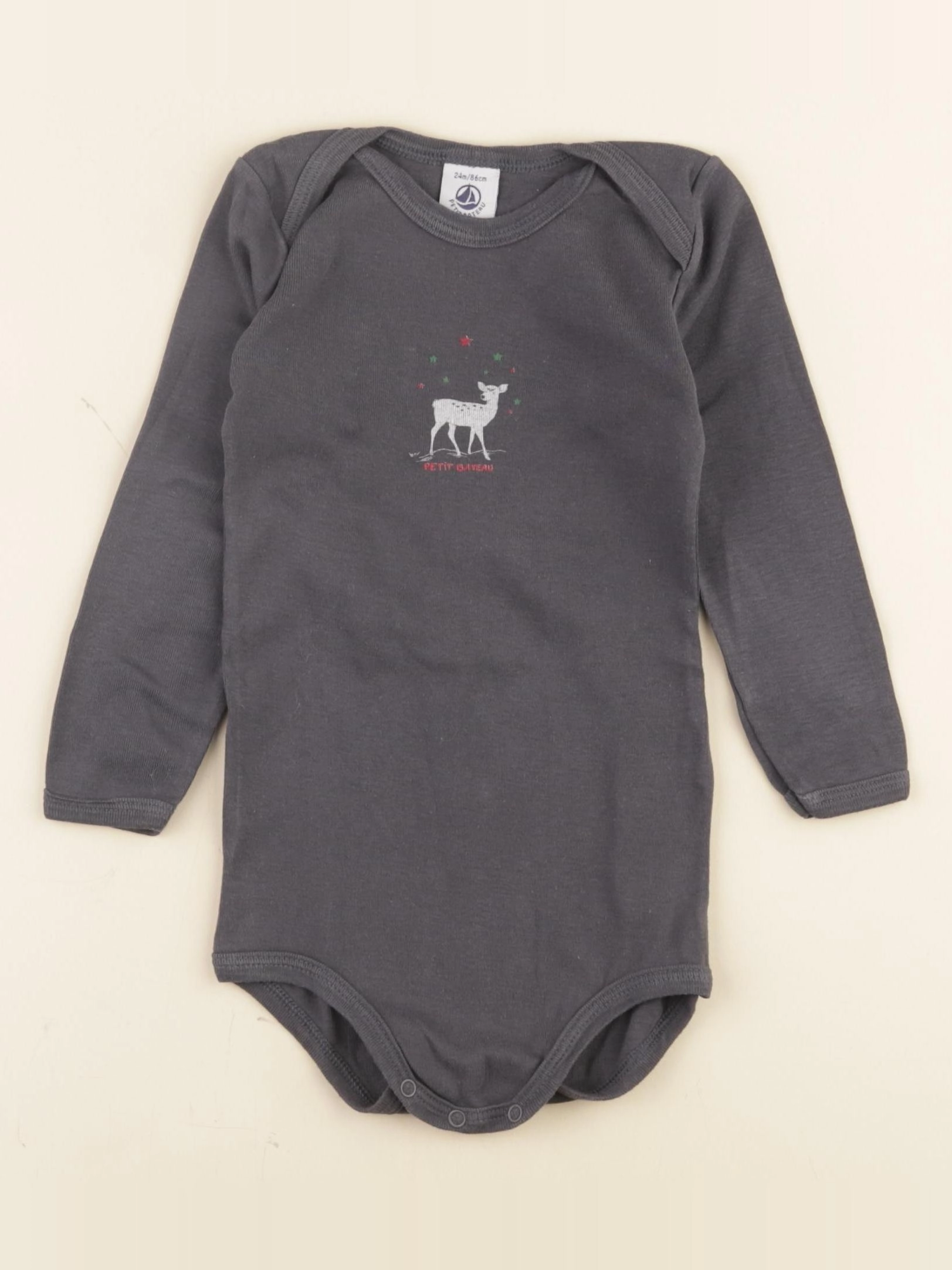 Petit Bateau - body gris - 24 mois