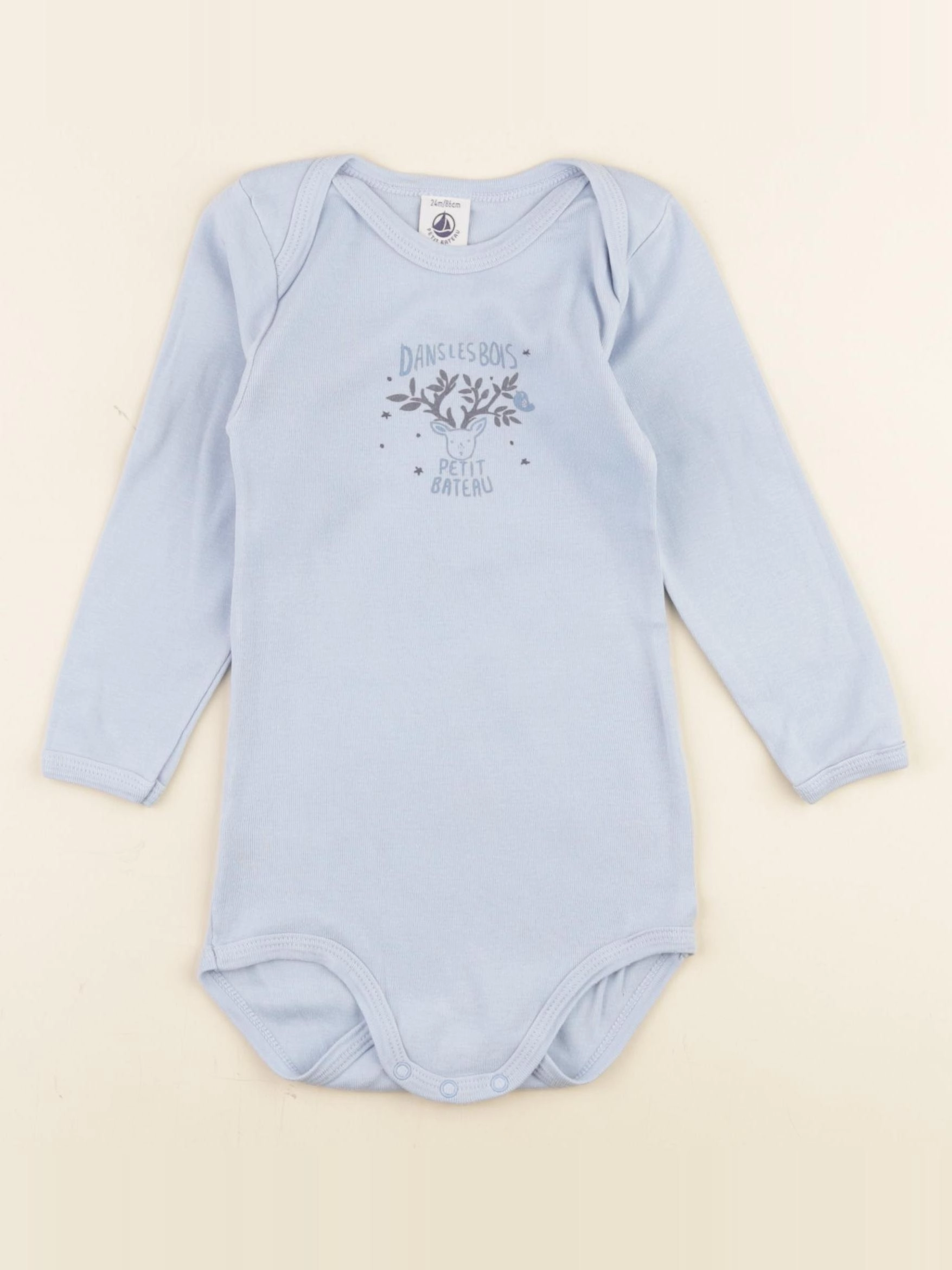 Petit Bateau - body bleu - 24 mois