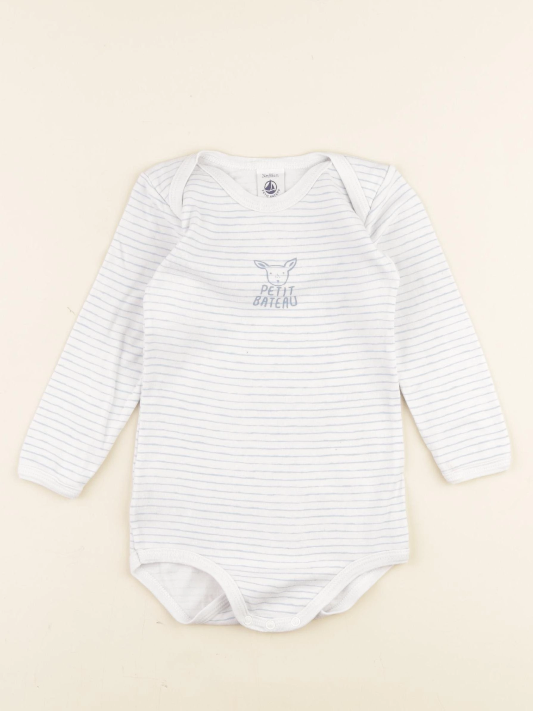 Petit Bateau - body bleu - 24 mois