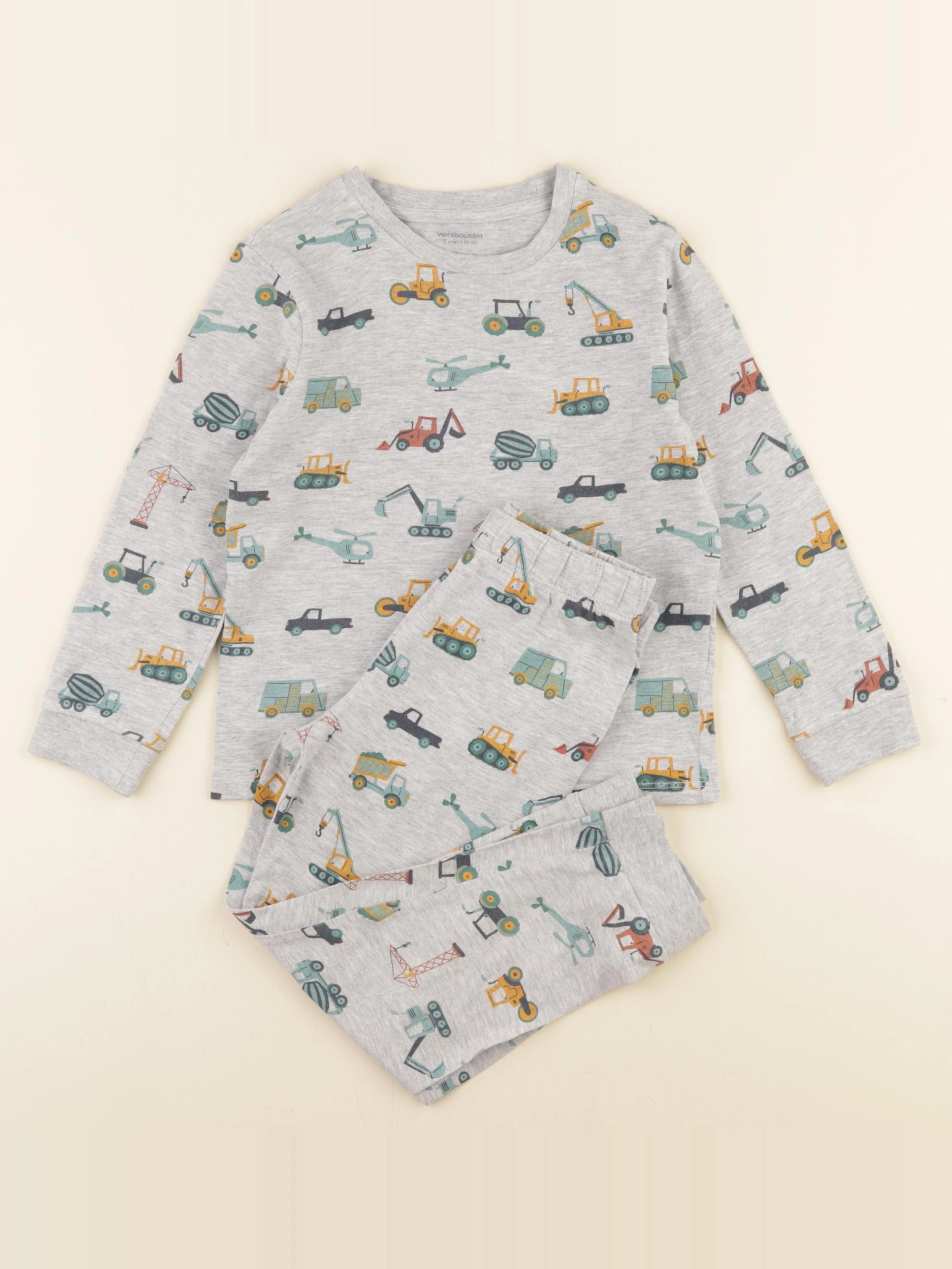 Vertbaudet - pyjama coton gris - 5 ans