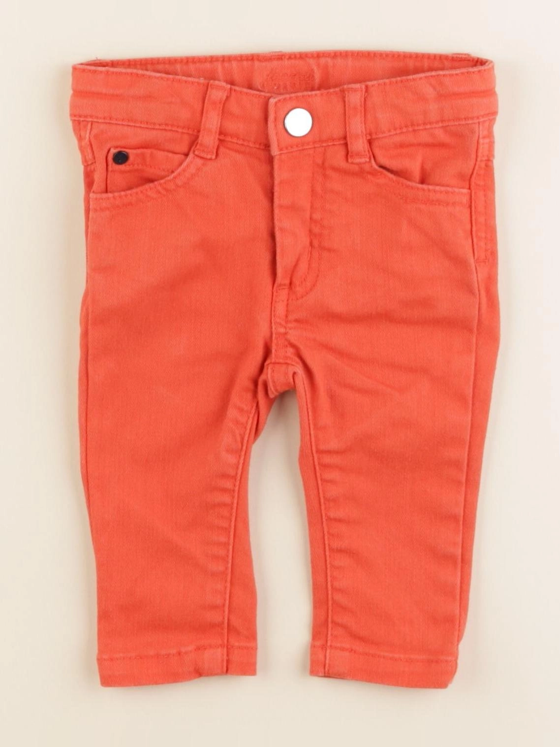 Jacadi - jean orange - 6 mois