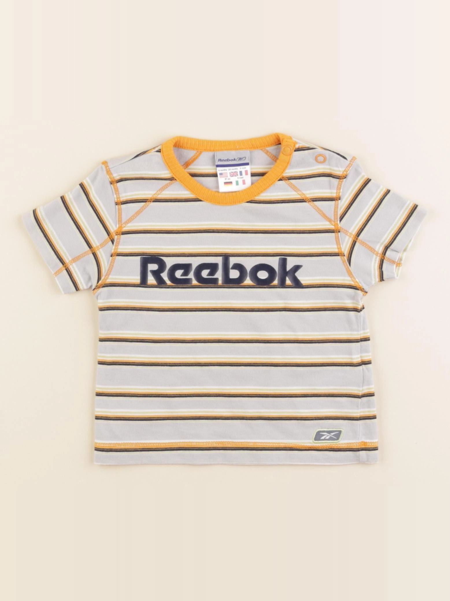 Reebok - tee-shirt gris, orange - 6 mois