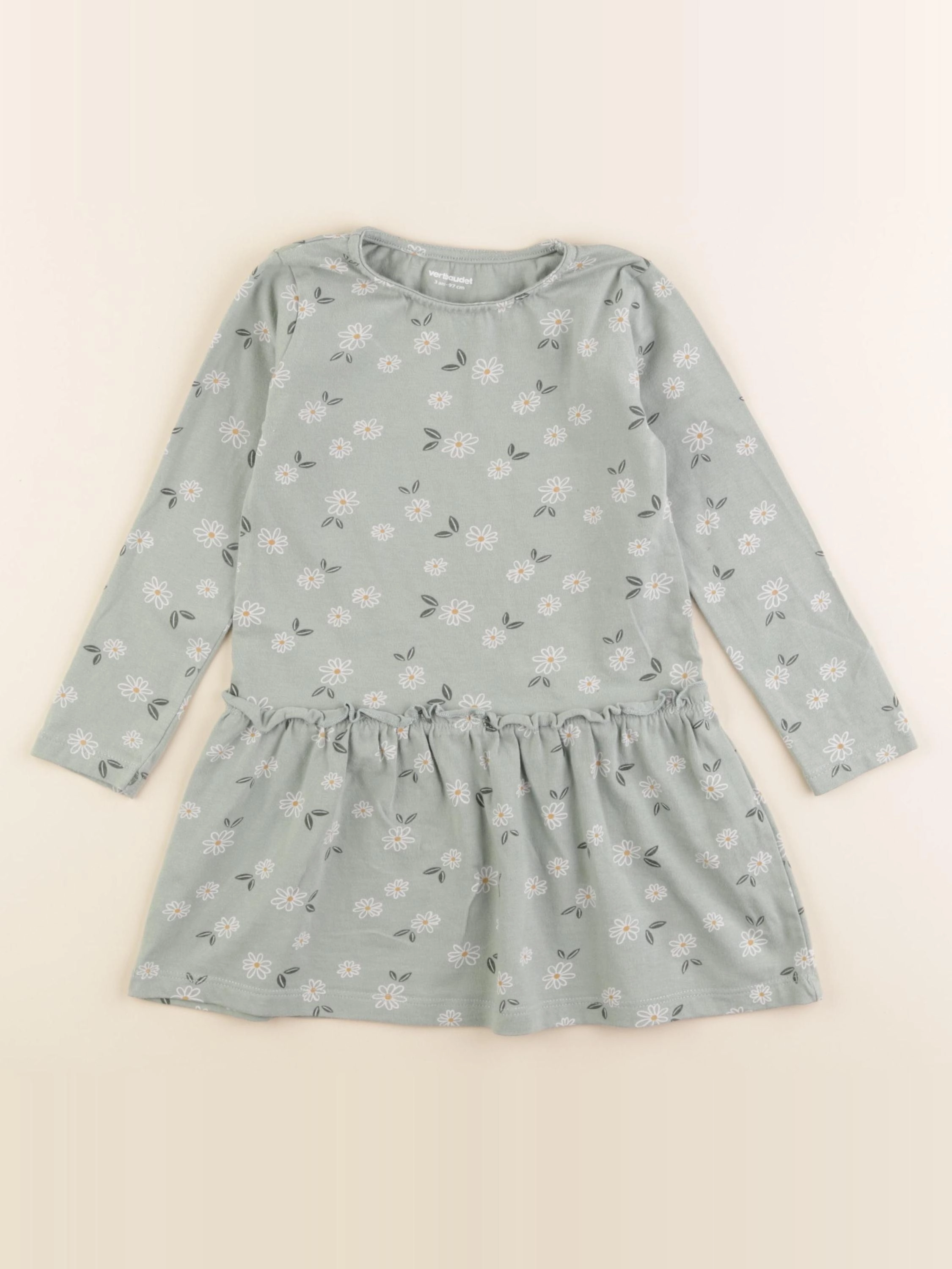 Vertbaudet - robe vert - 3 ans