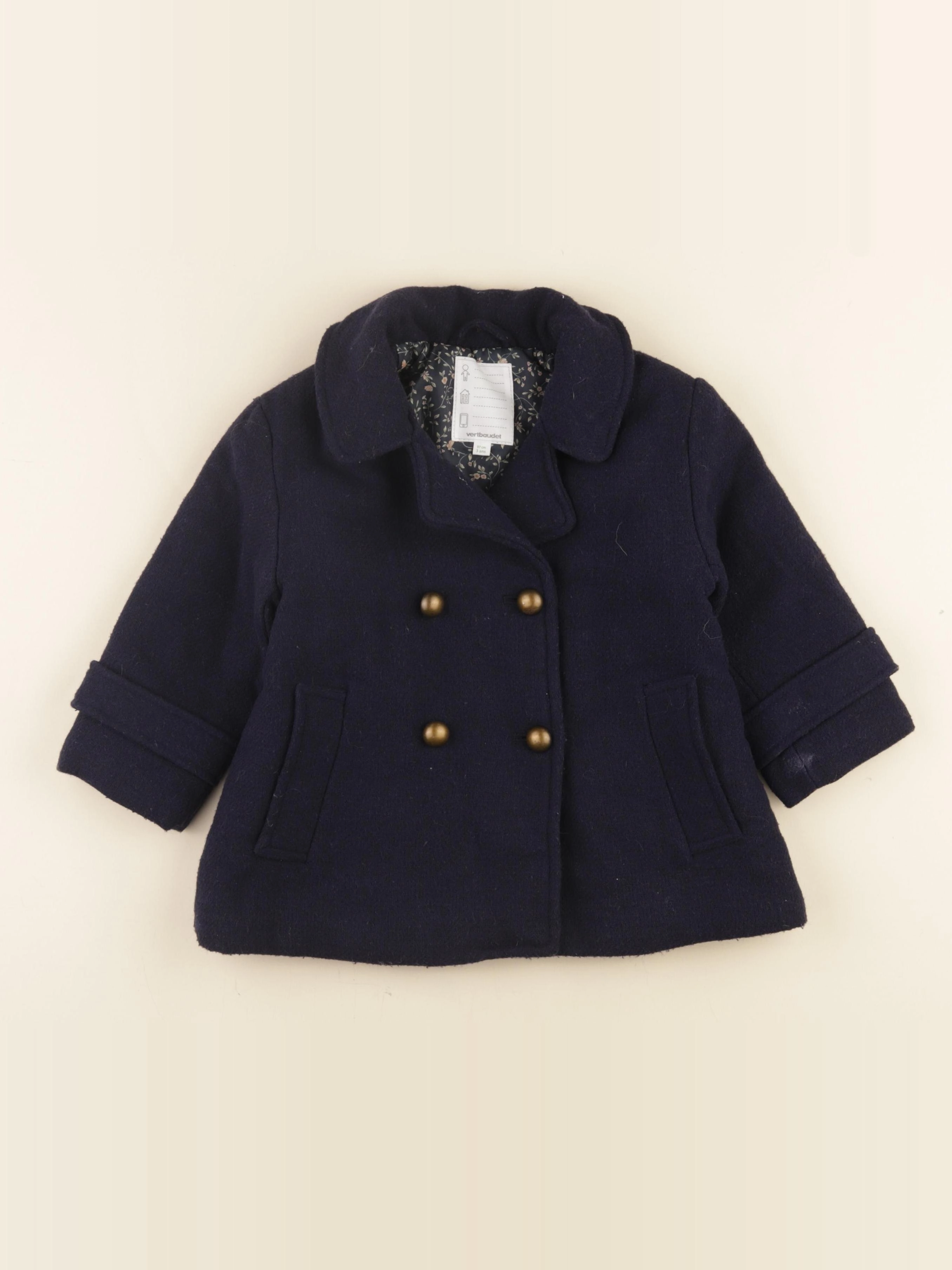Vertbaudet - manteau bleu - 3 ans
