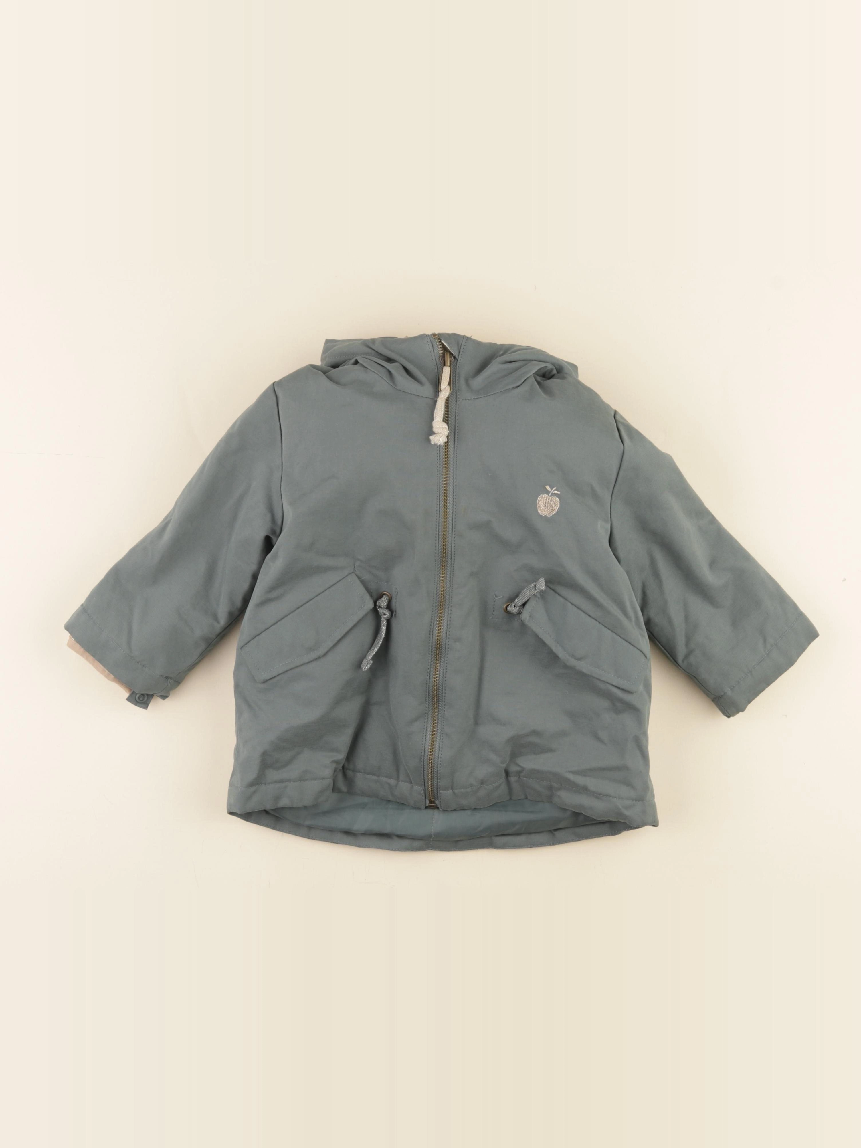 Vertbaudet - manteau doublure amovible vert - 3 ans