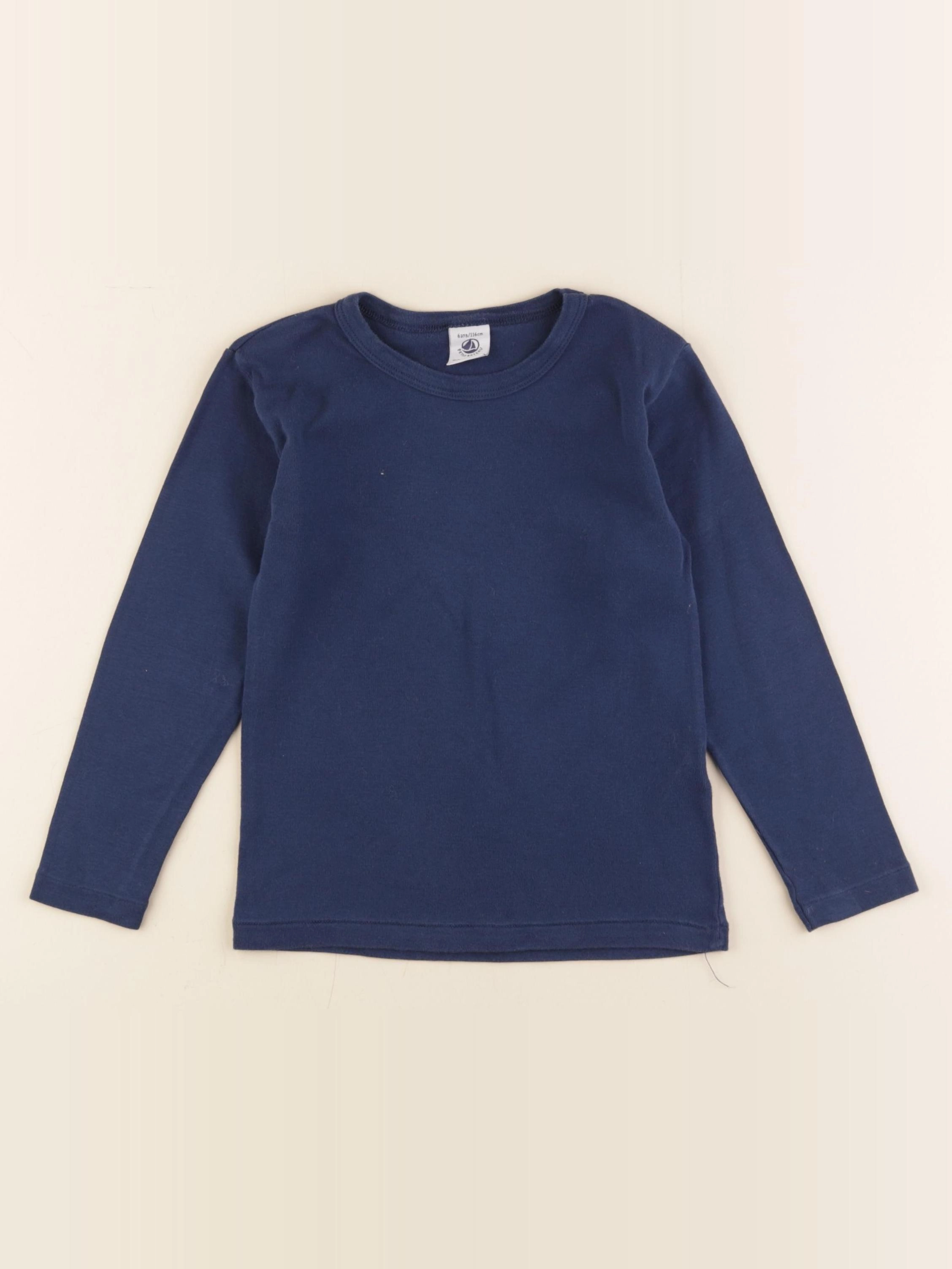 Petit Bateau - maillot de corps bleu - 6 ans