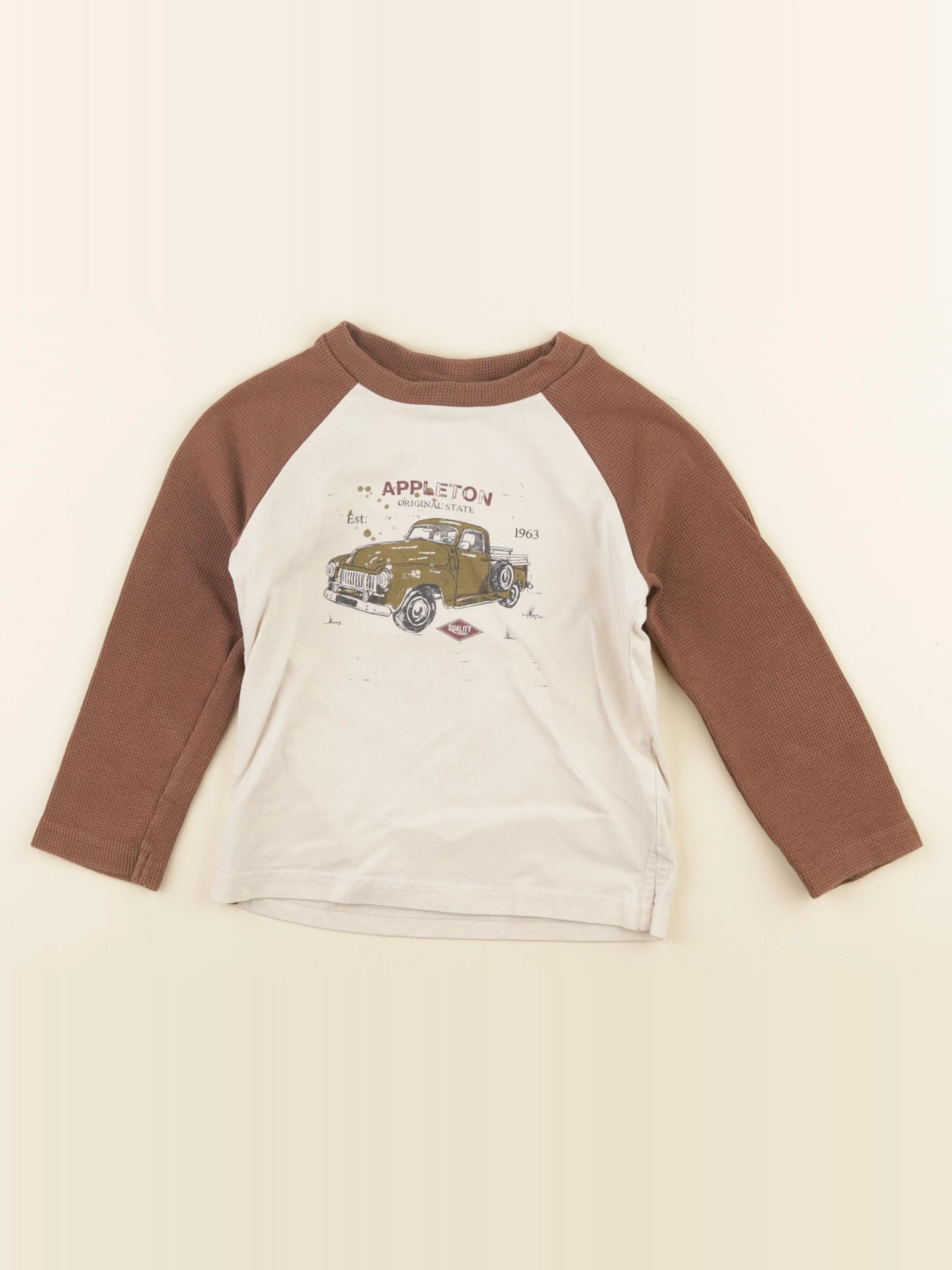 Vertbaudet - tee-shirt beige, marron - 4 ans