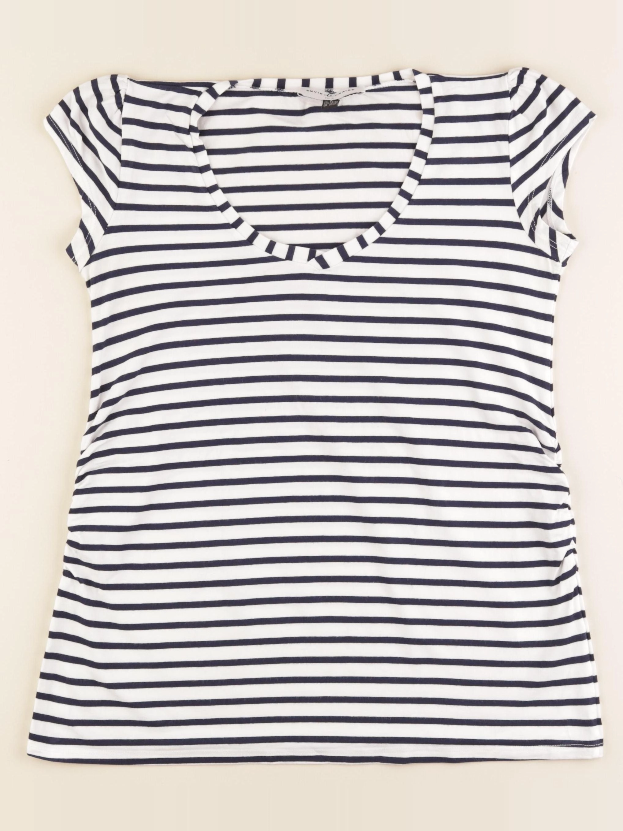 Envie de fraise - tee-shirt grossesse bleu, blanc - 42 à 44