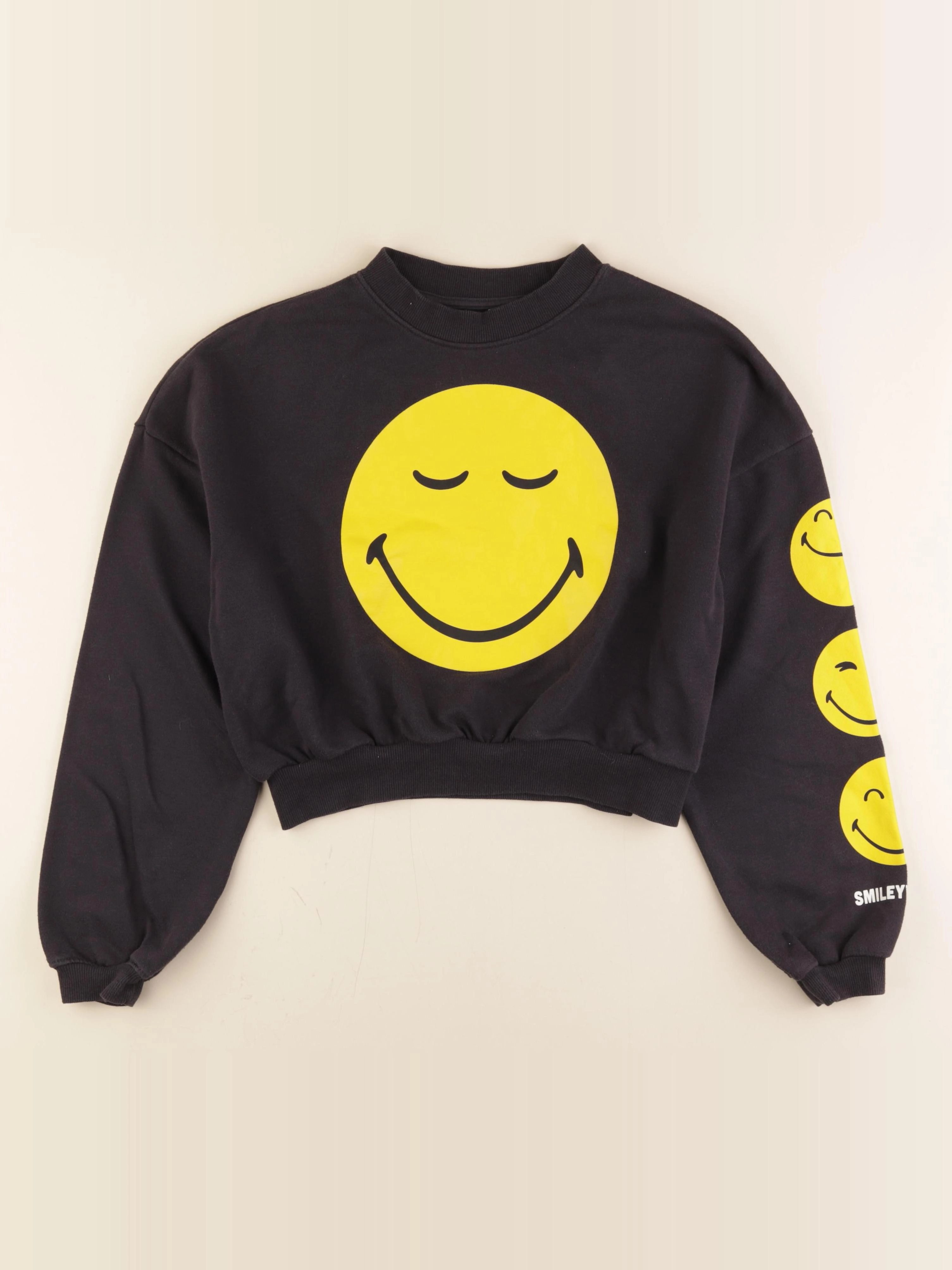 H&M - sweat court jaune, noir - 12/14 ans