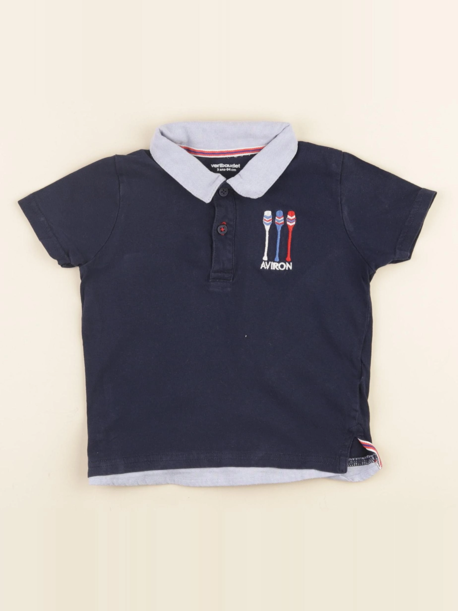 Vertbaudet - polo bleu - 3 ans