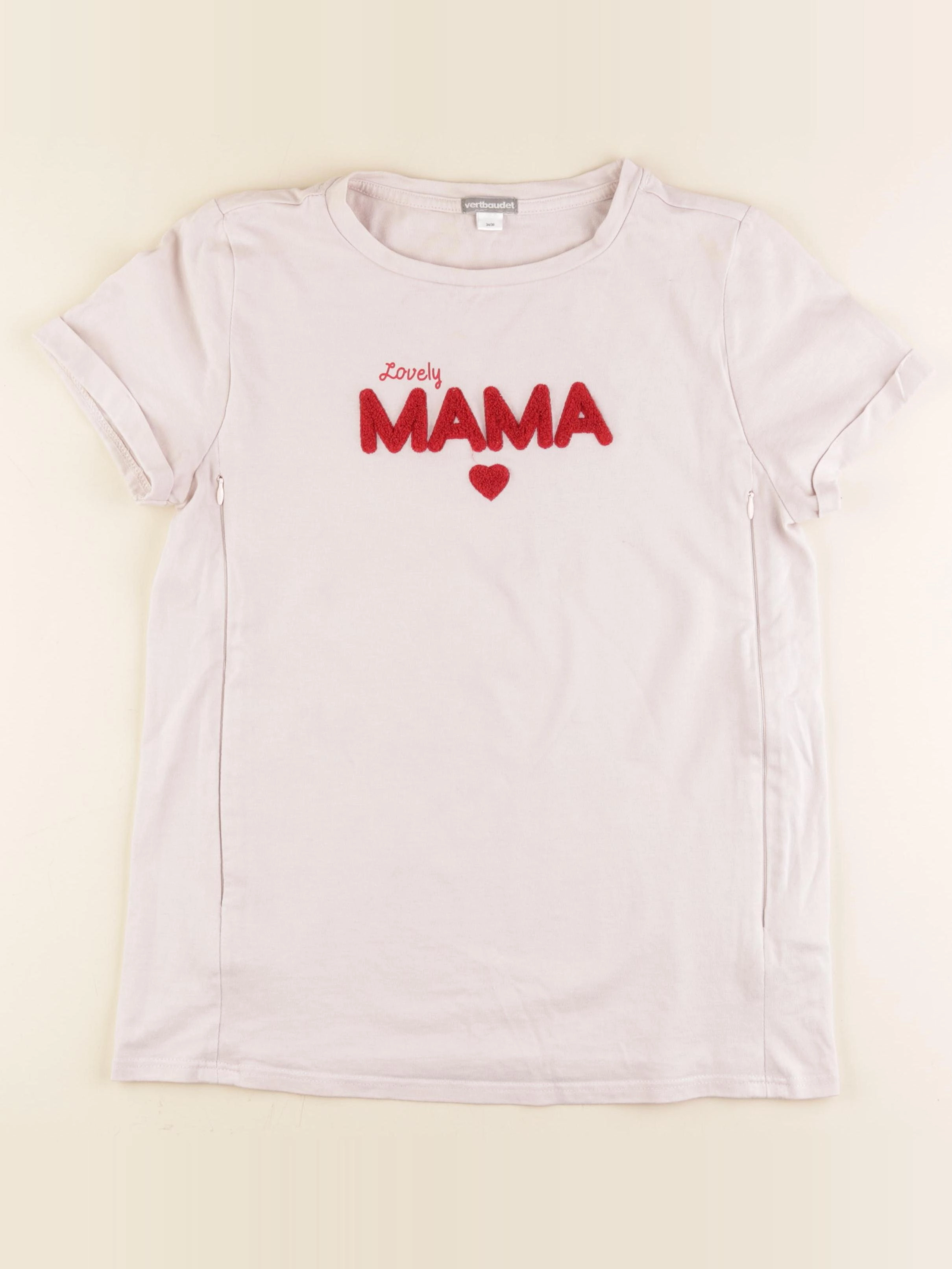 Vertbaudet - tee-shirt grossesse, allaitement rose - 34 à 36