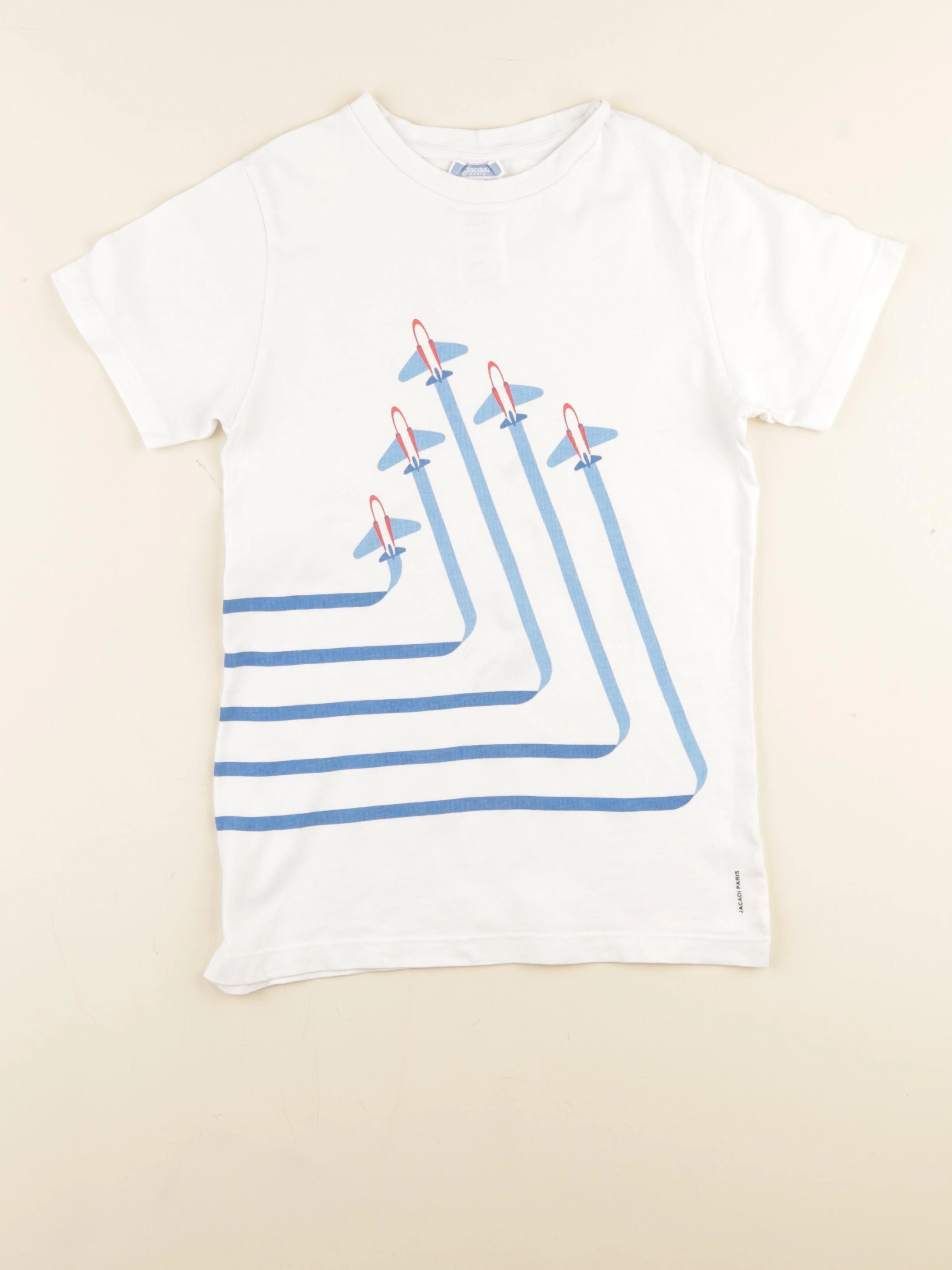 Zara - tee-shirt bleu, blanc - 10 ans