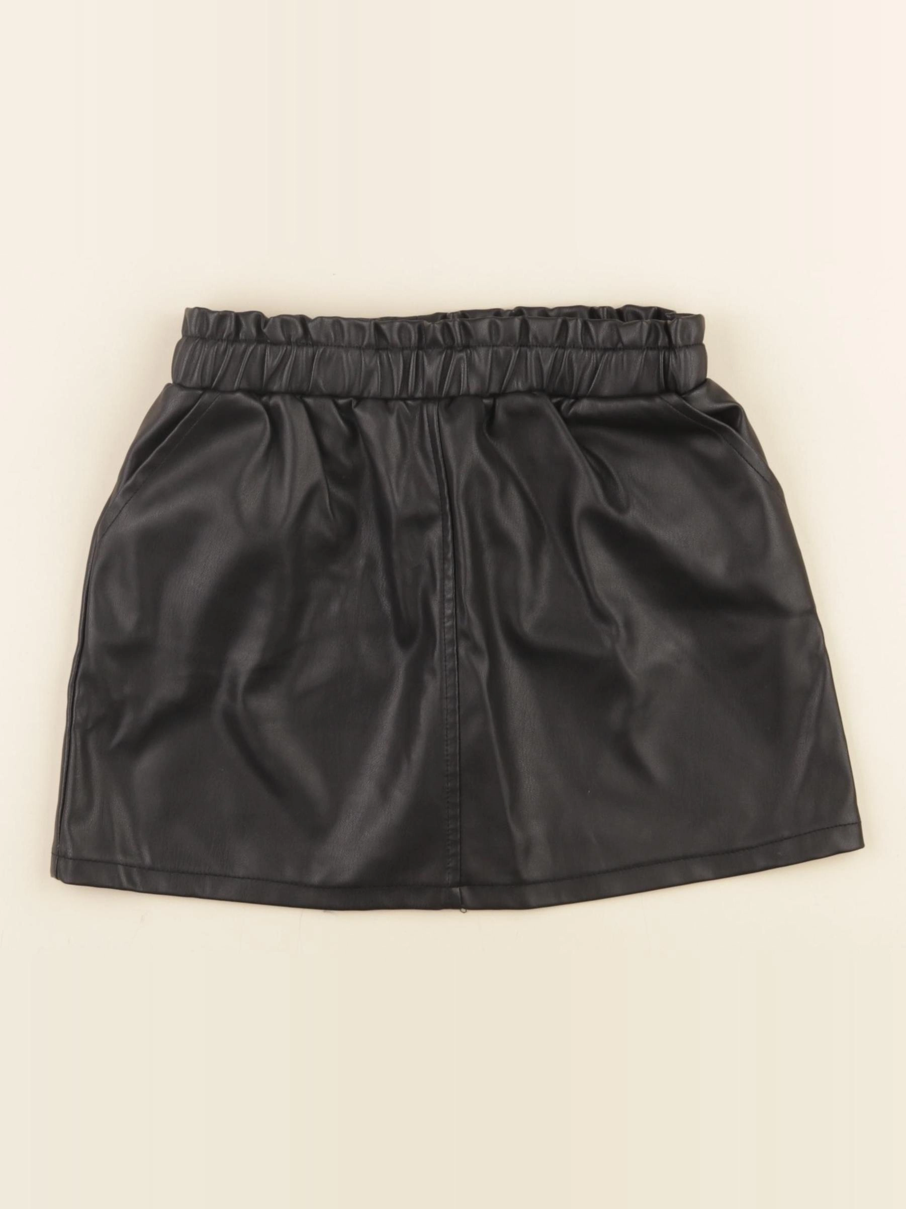 Vertbaudet - jupe simili cuir noir - 8 ans