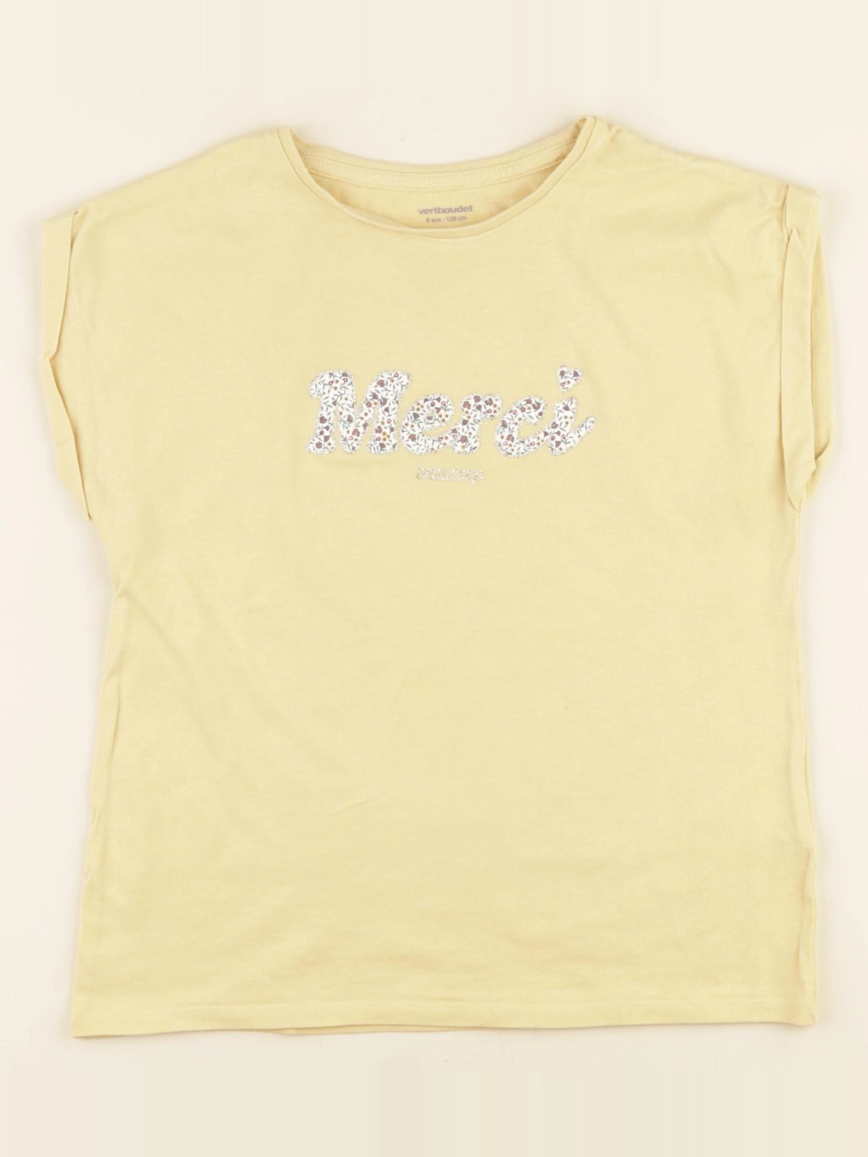 Vertbaudet - tee-shirt jaune - 8 ans
