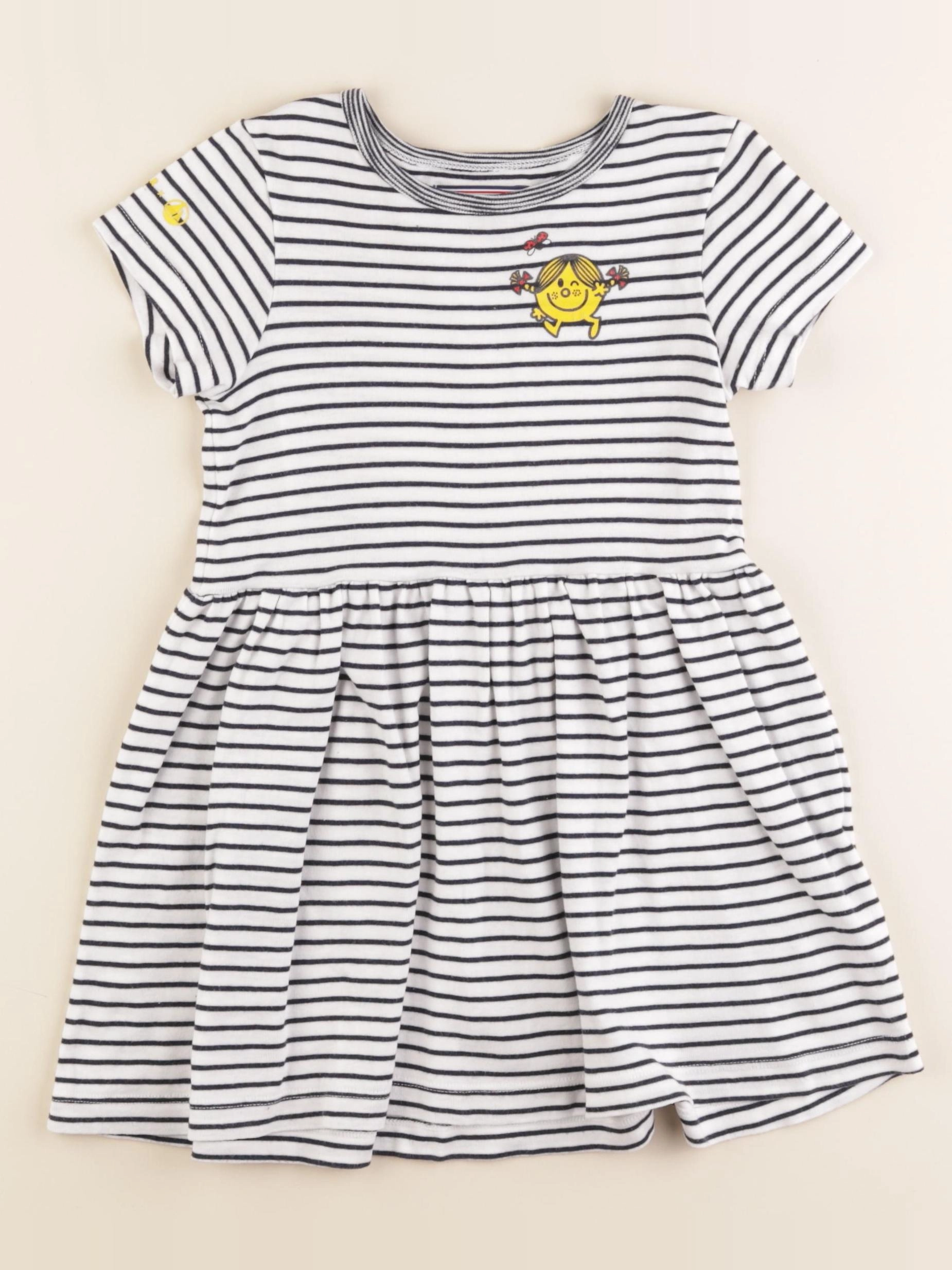 Petit Bateau - robe blanc, bleu - 5 ans