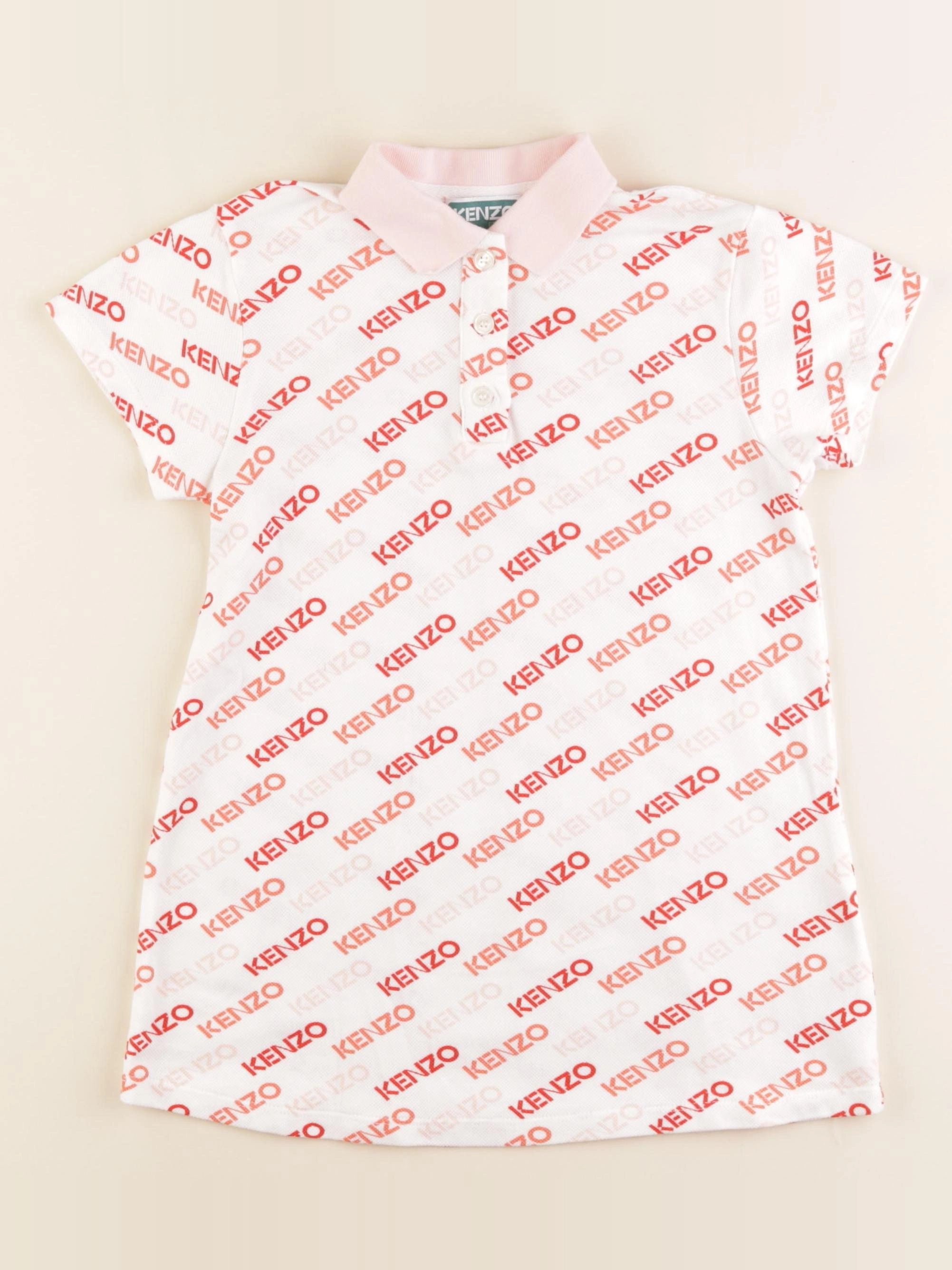 Kenzo - robe blanc, rose - 4 ans