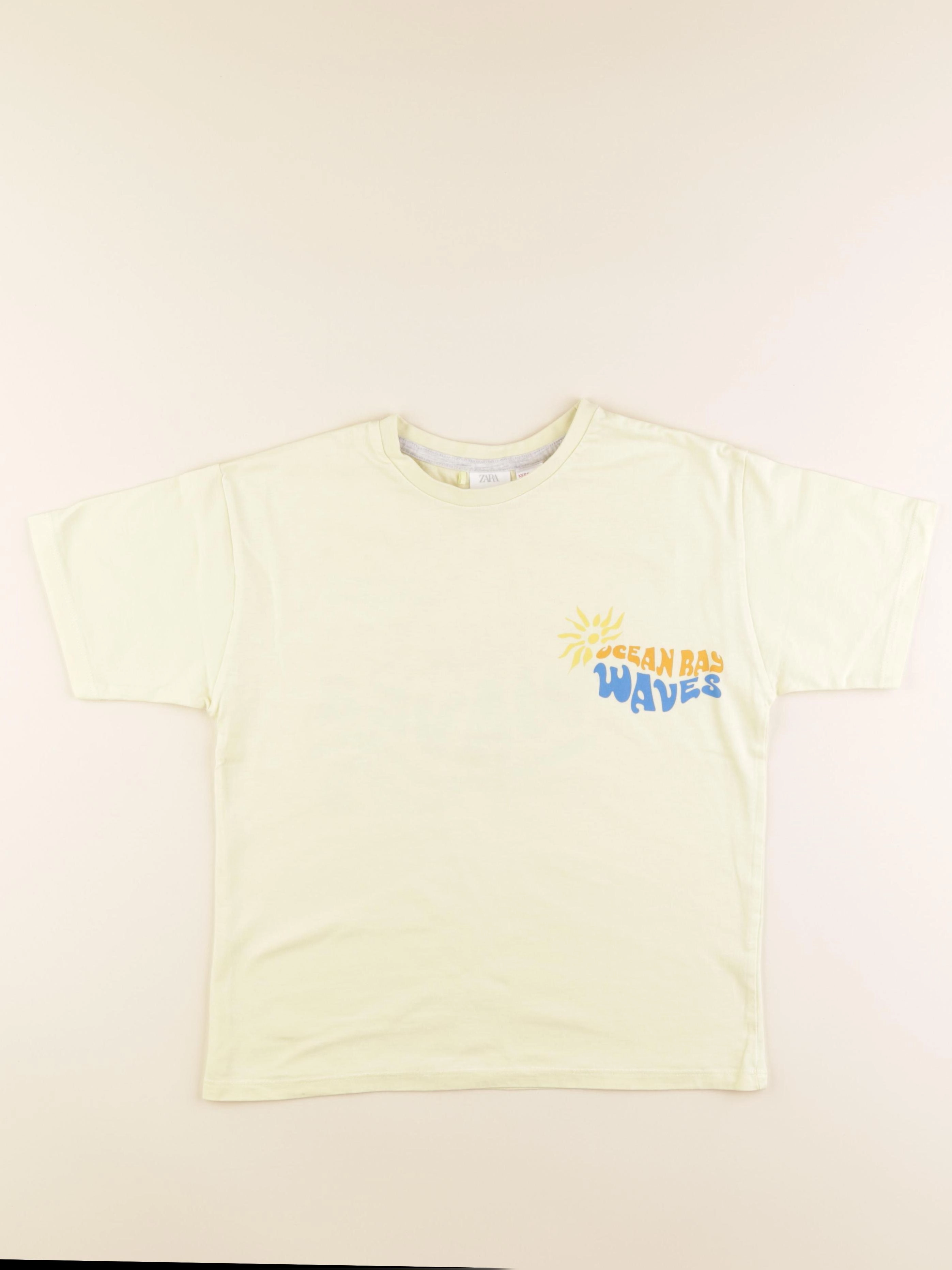Zara - tee-shirt imprimé au dos jaune - 8/9 ans