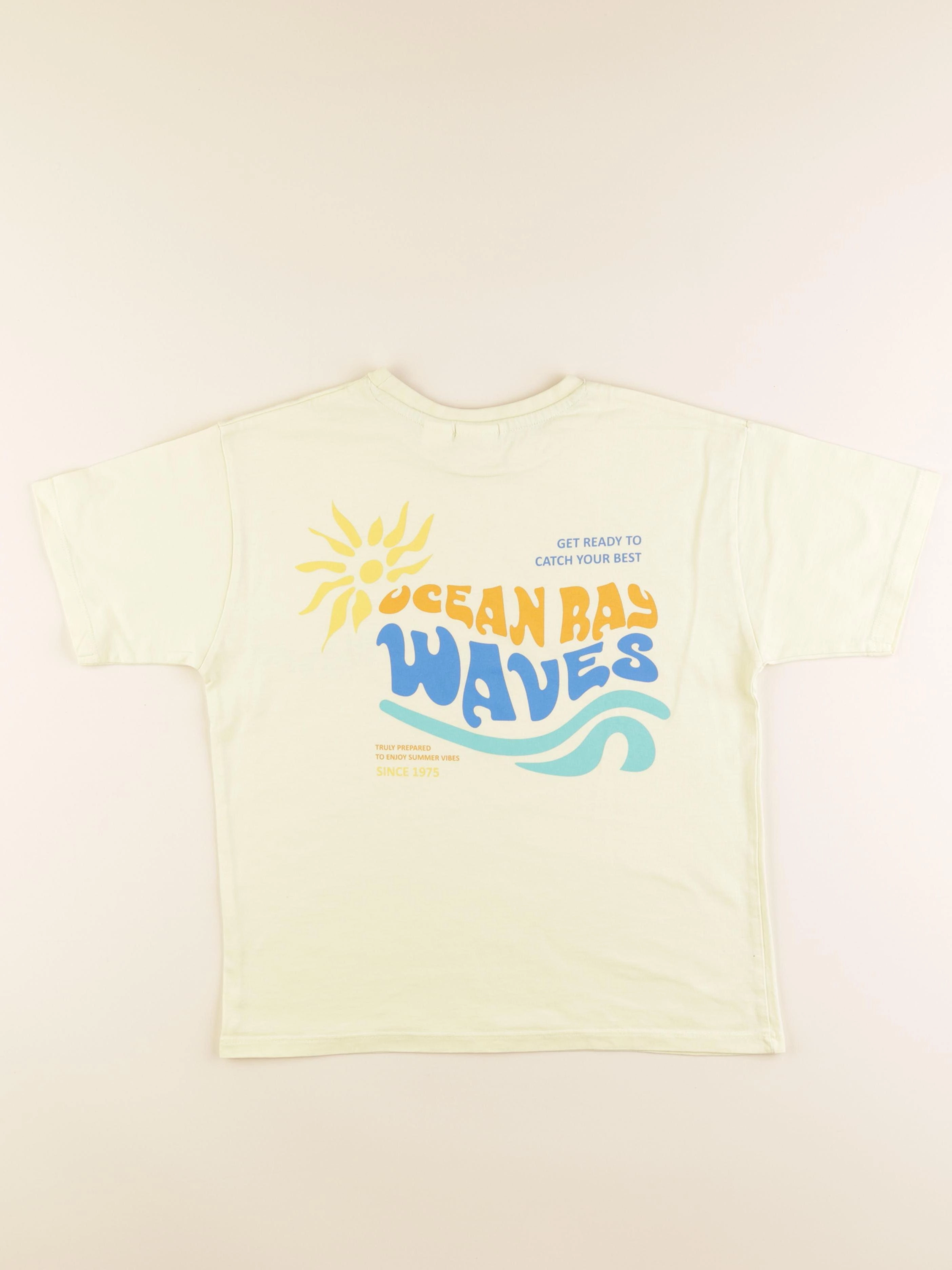 Zara - tee-shirt imprimé au dos jaune - 8/9 ans